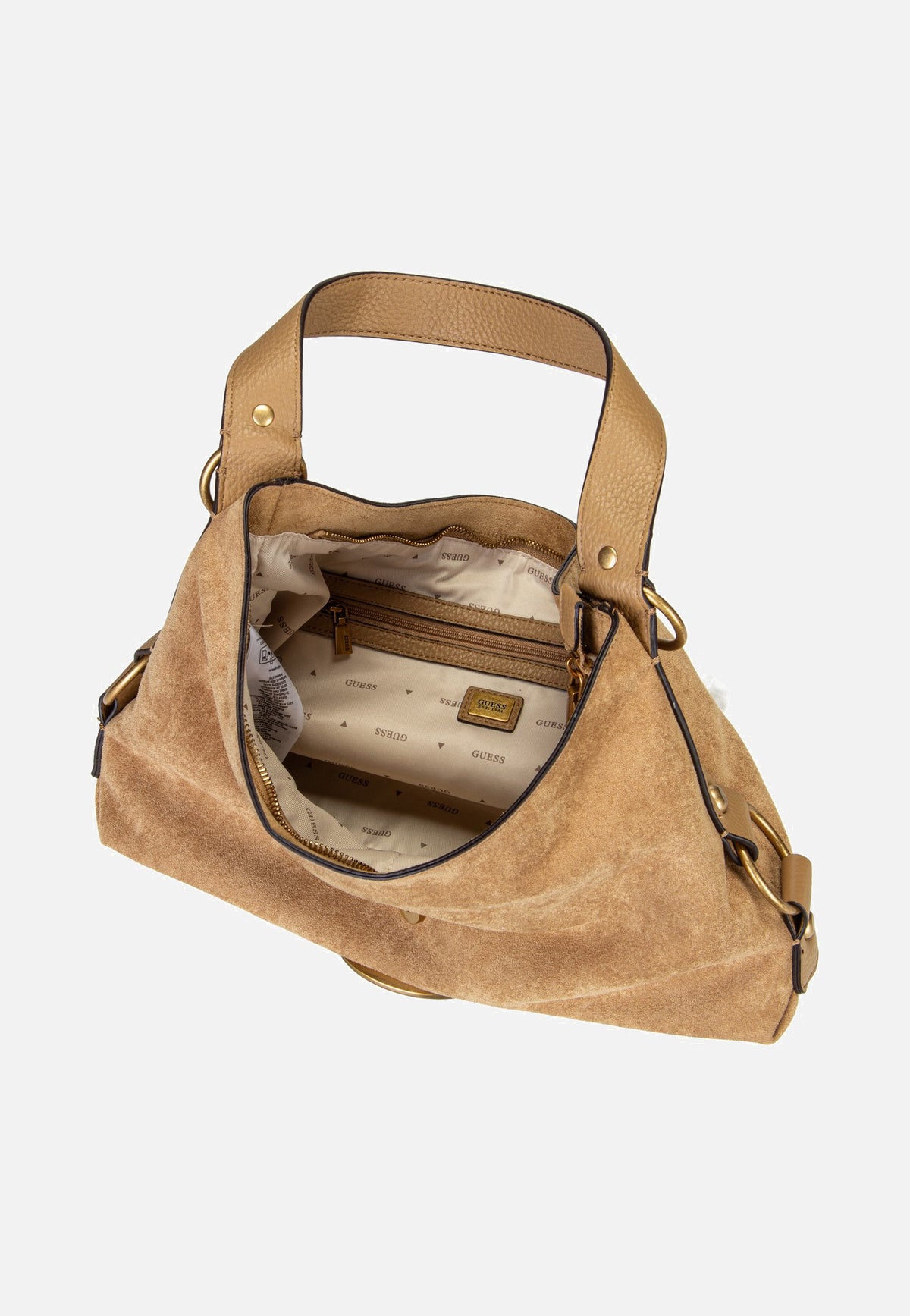 Guess Camden Shoulder Suede 8180 Tan Bolso de hombro