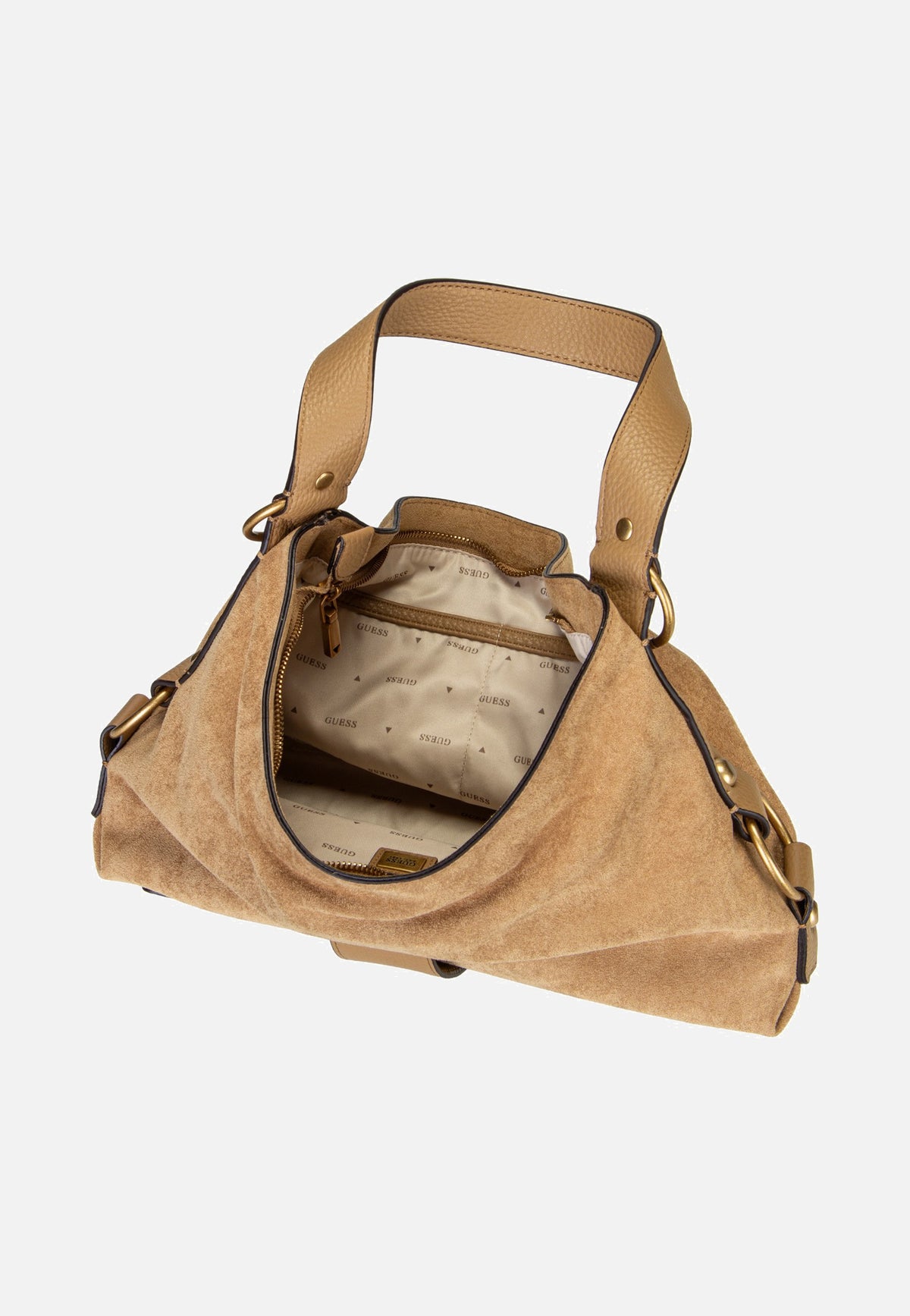 Guess Camden Shoulder Suede 8180 Tan Bolso de hombro