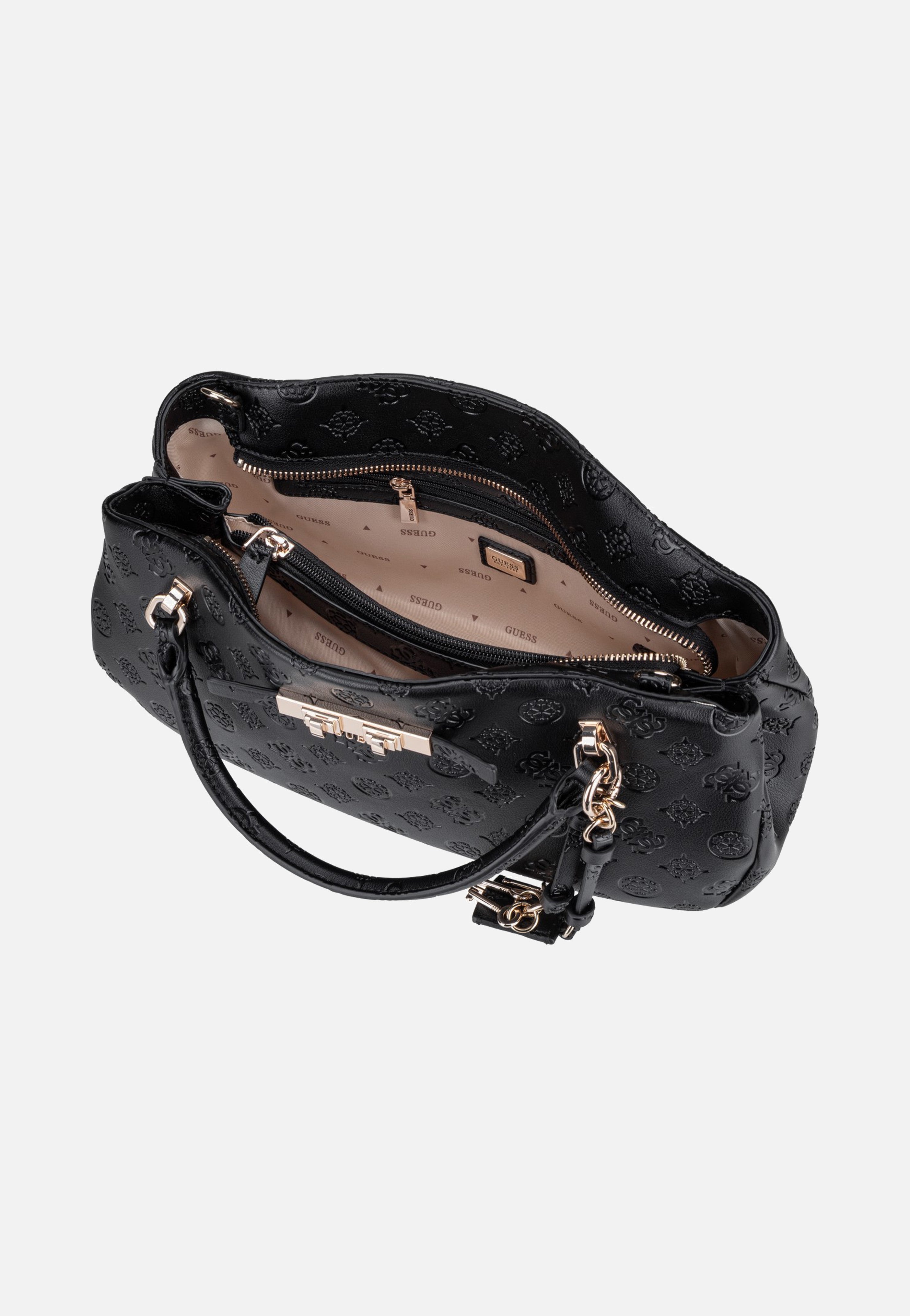 Guess Carmella 3 Comp 25050 Black Logo Bolsa con asa
