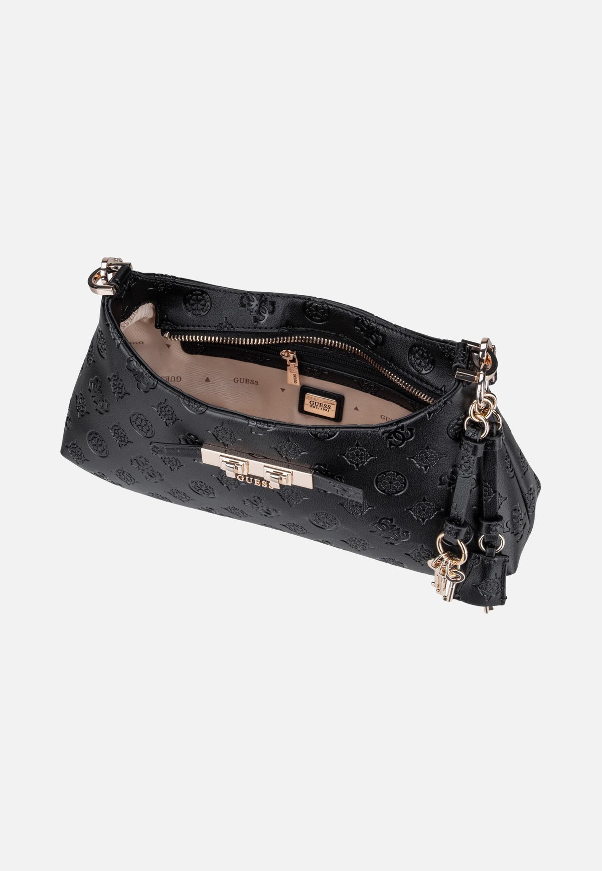 Guess Carmella Shoulder 25180 Black Logo Sac à bandoulière