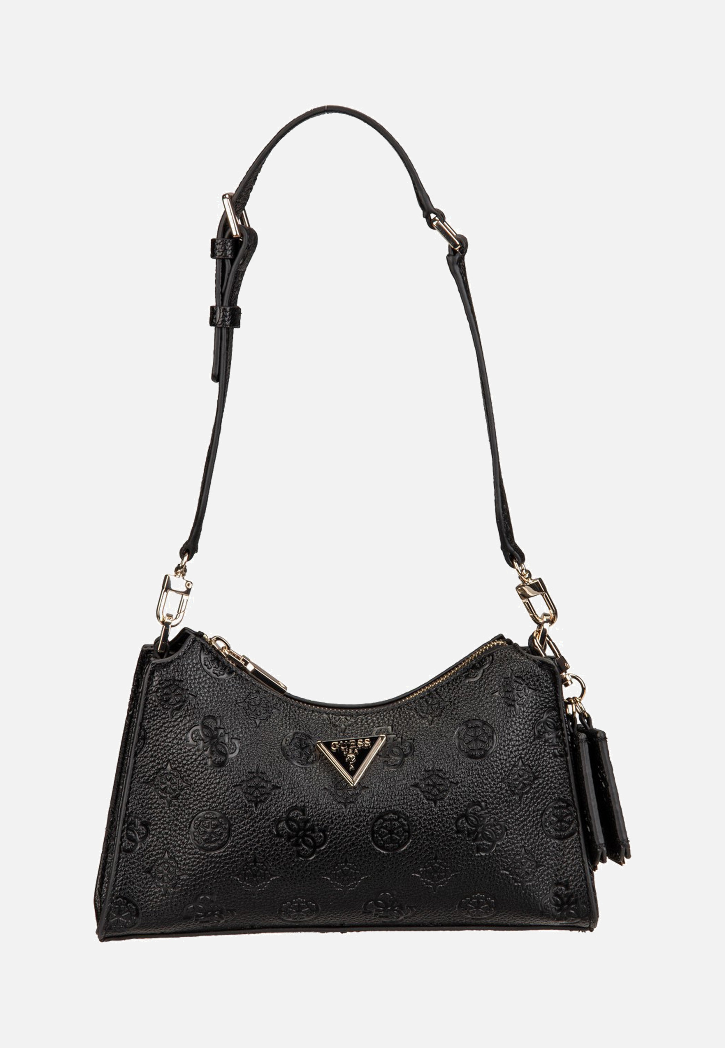Guess Cresidia II Top Zip Shldr Black Logo Shoulder Bag
