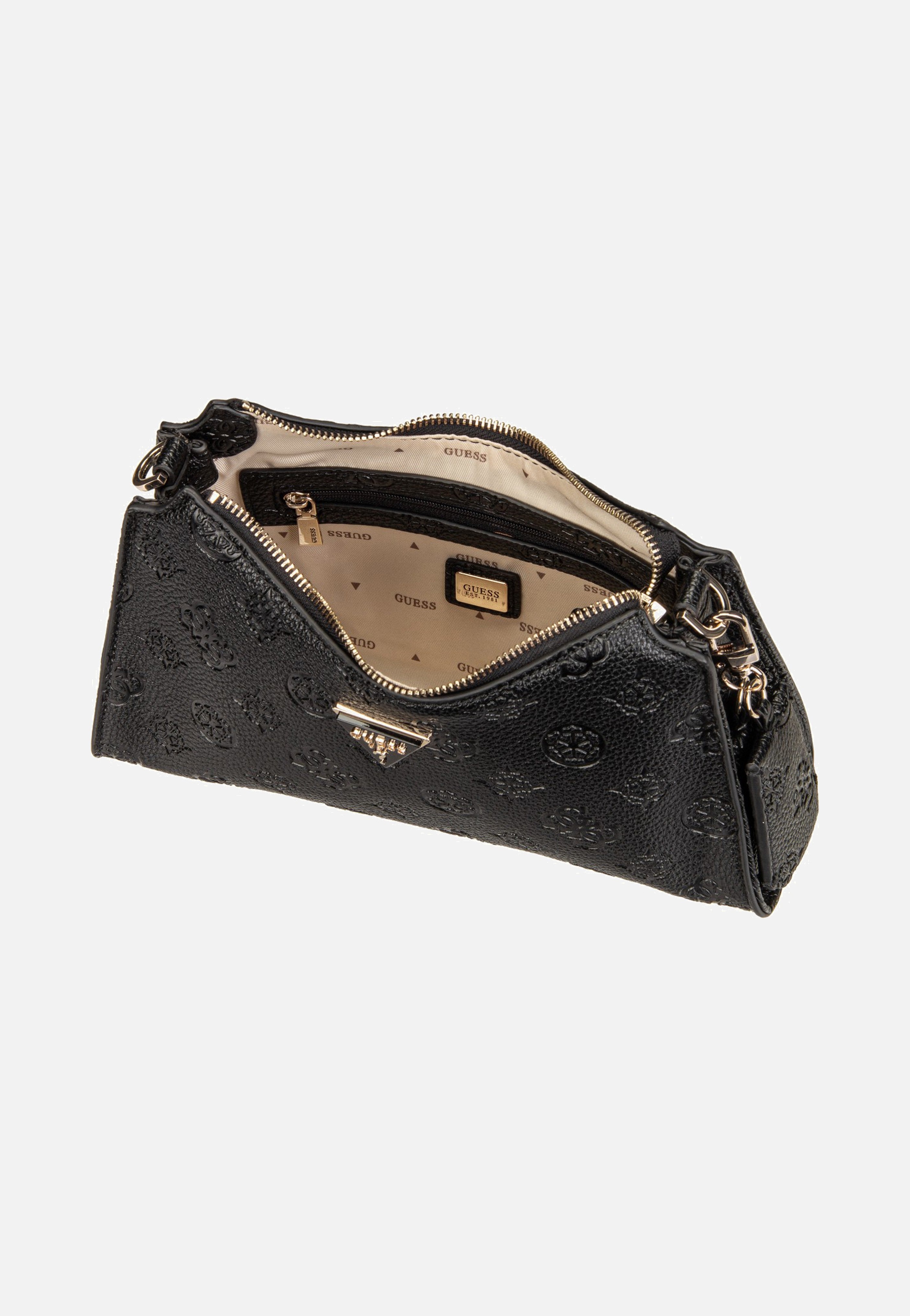 Guess Cresidia II Top Zip Shldr Black Logo Shoulder Bag