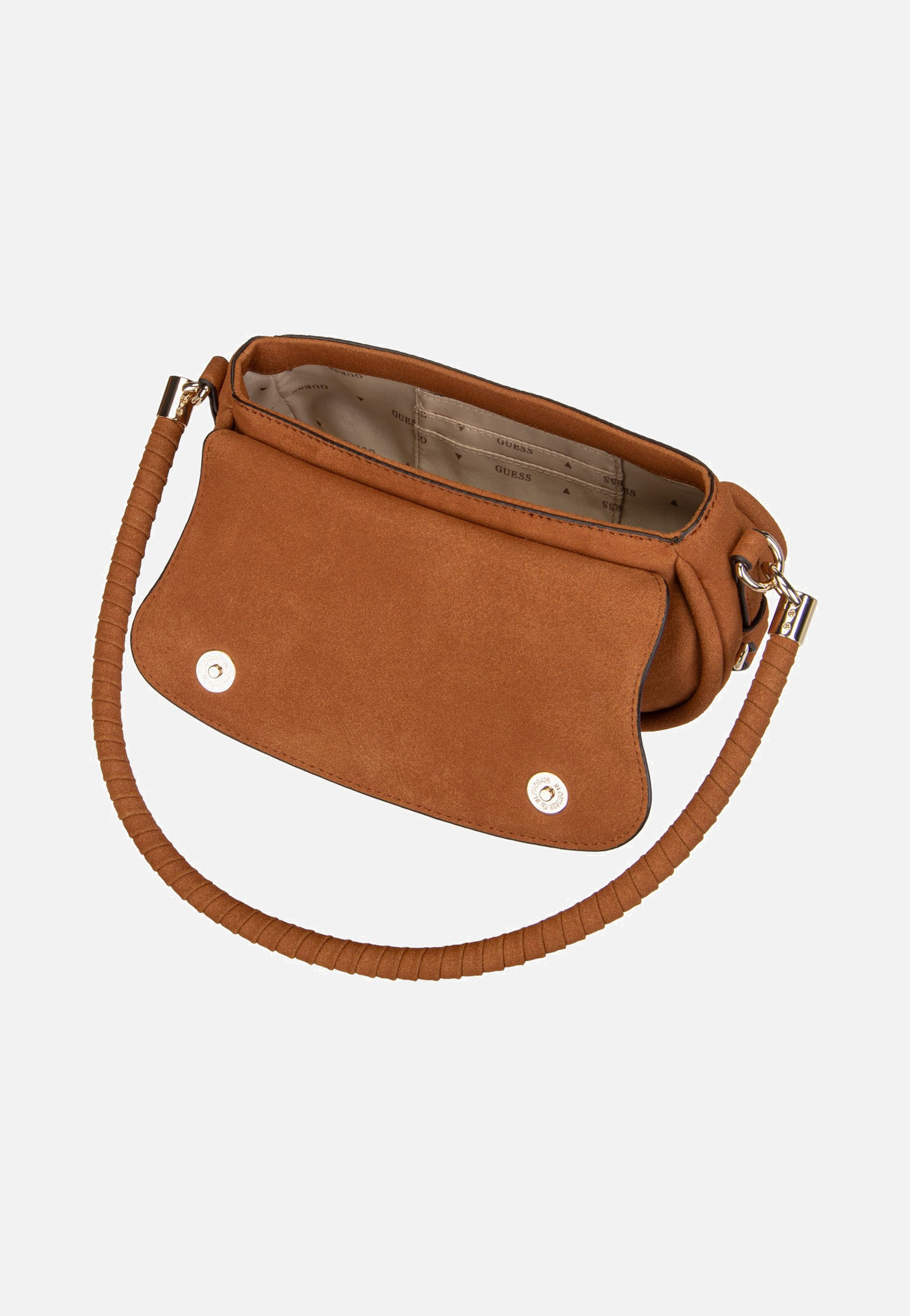 Guess Danya Flap Shoulder Cognac Shoulder Bag