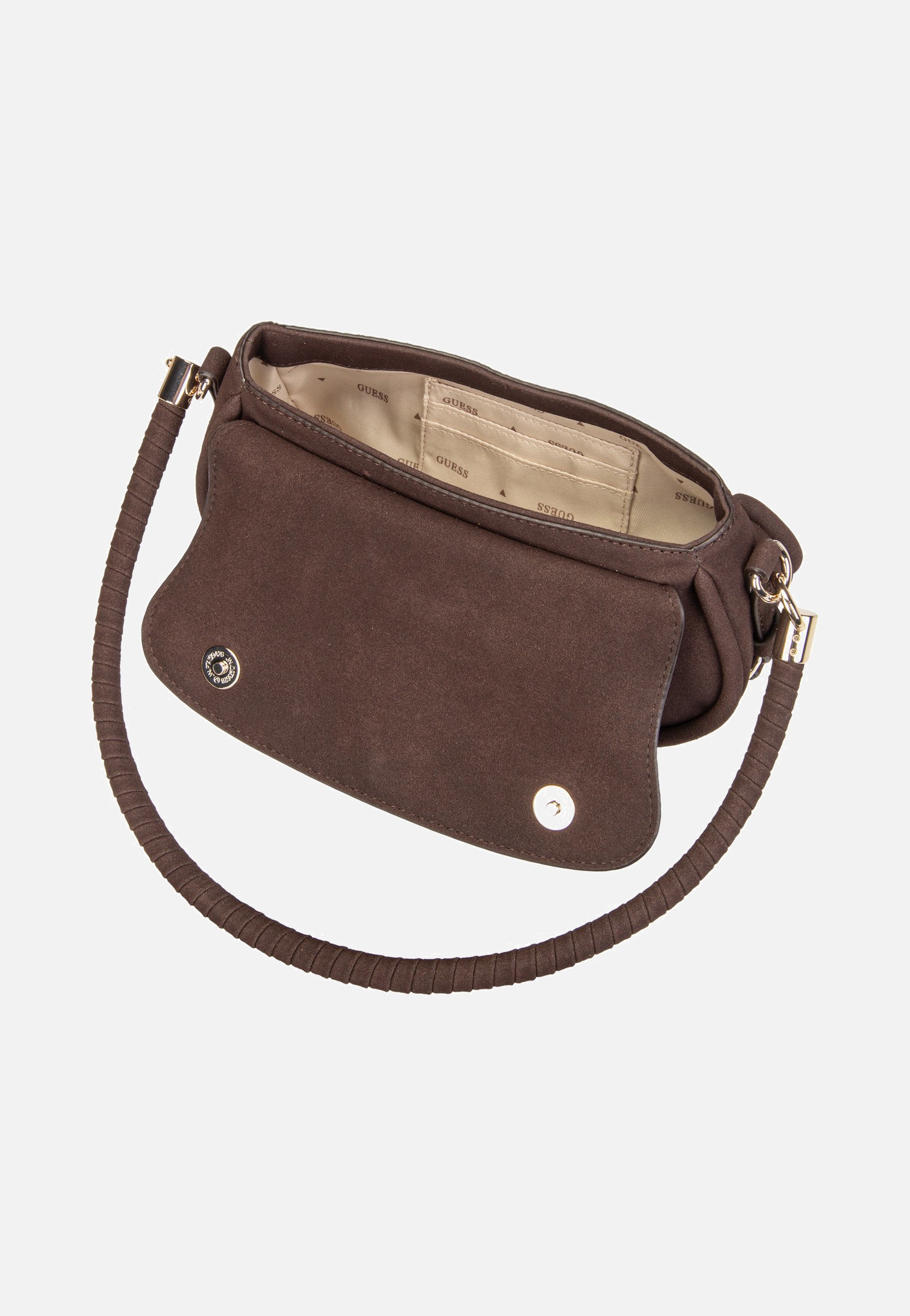 Guess Danya Flap Shoulder Espresso Shoulder Bag
