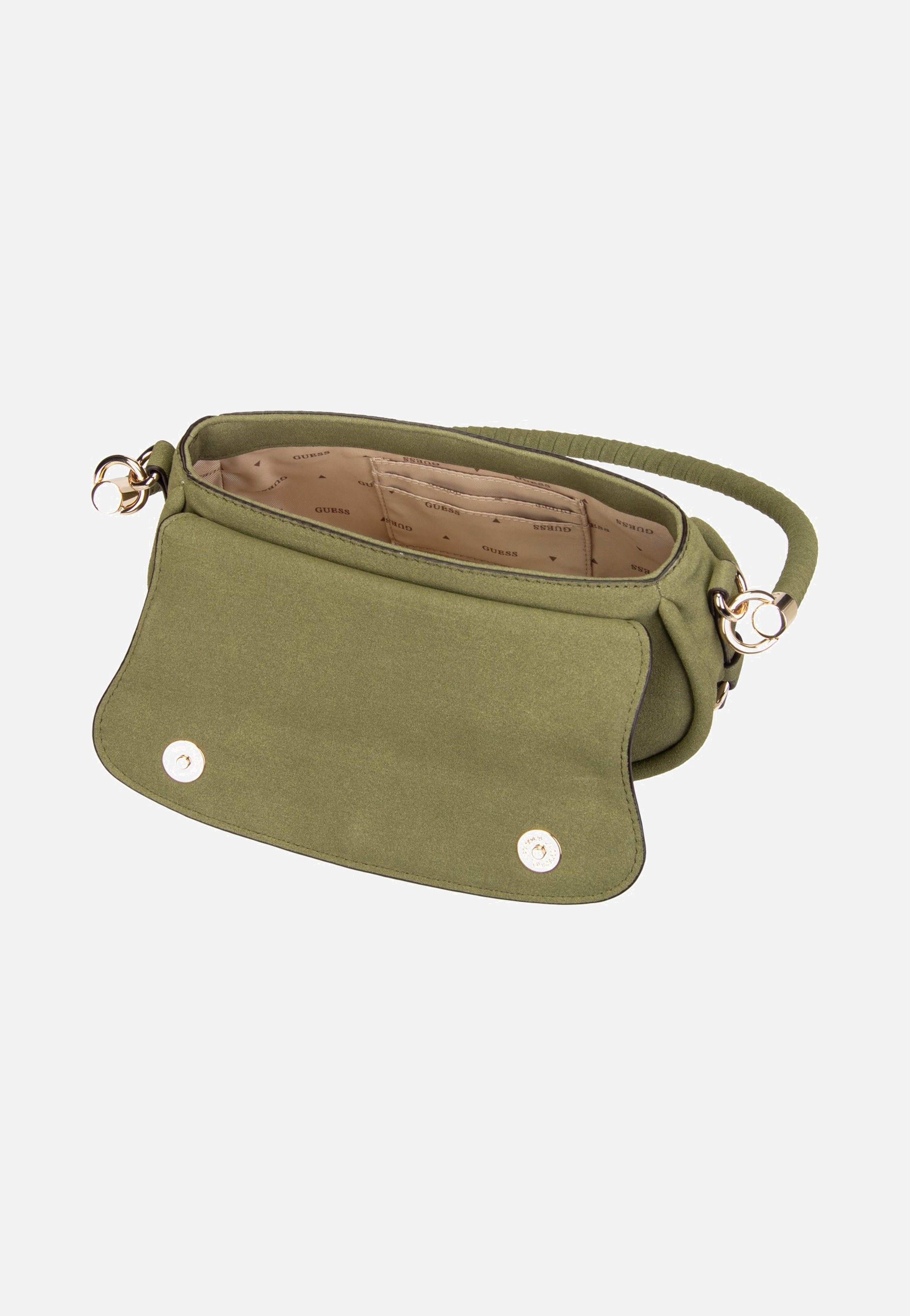 Guess Danya Flap Shoulder Olive Shoulder Bag