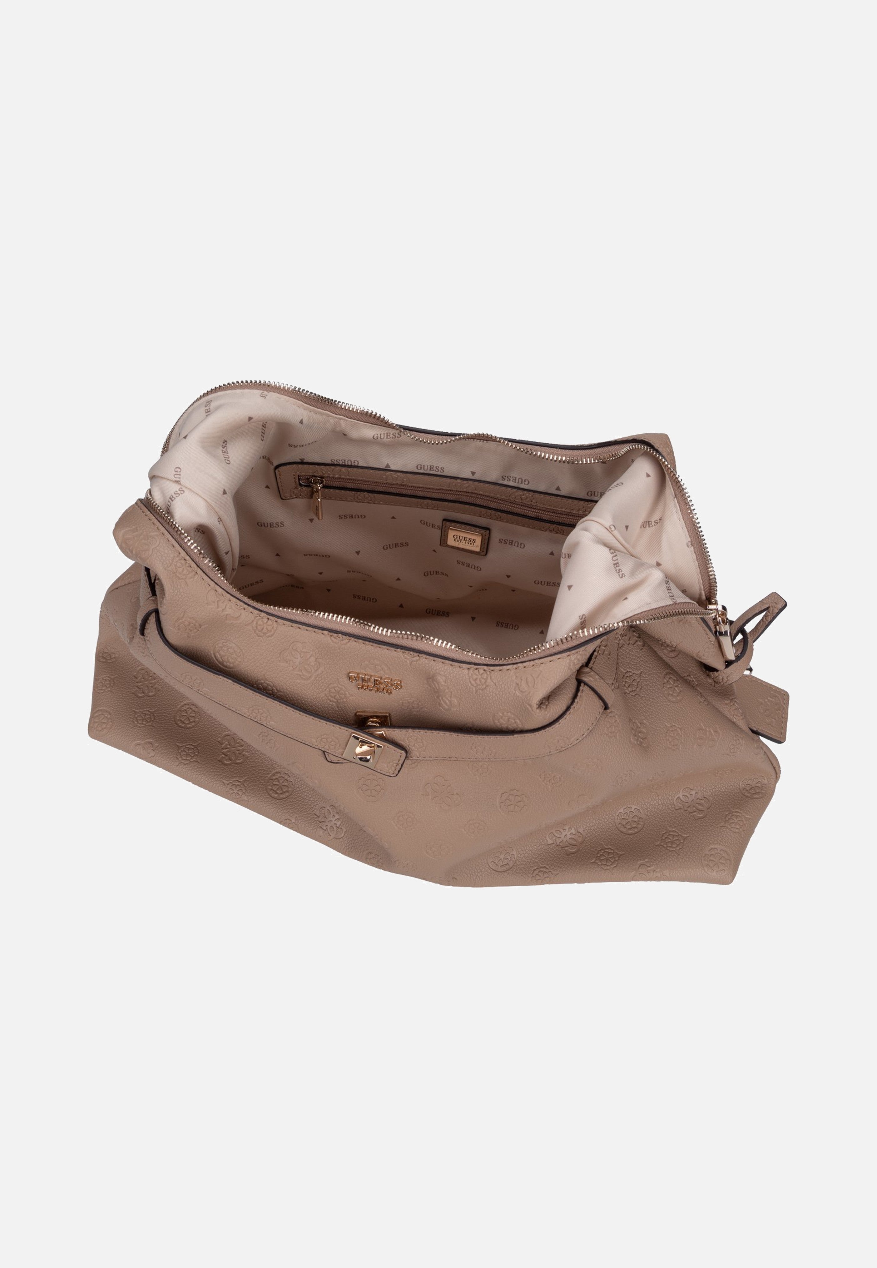 Guess Ella Logo 46010 Beige Logo Hobo Bag
