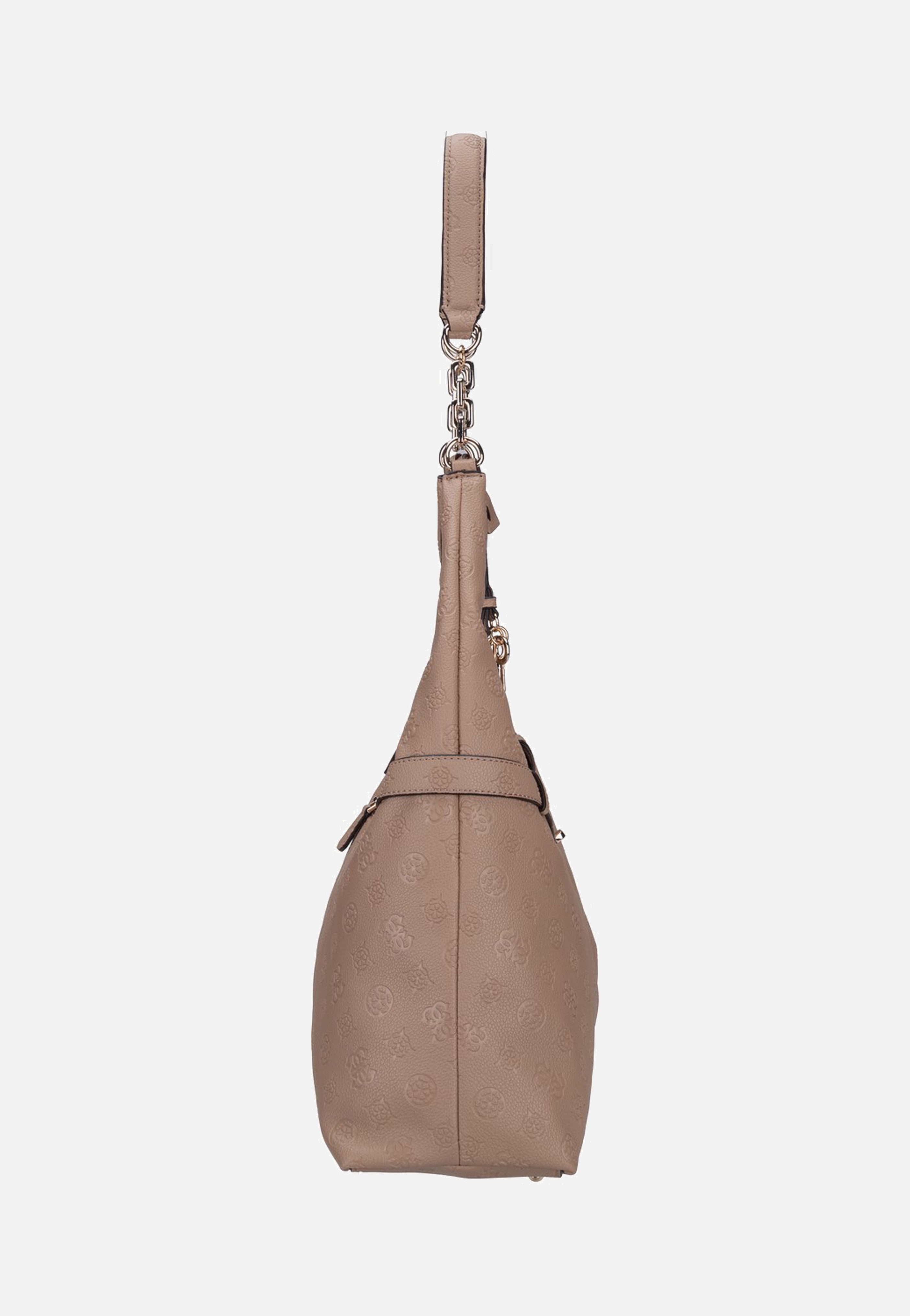 Guess Ella Logo 46010 Beige Logo Hobo Bag