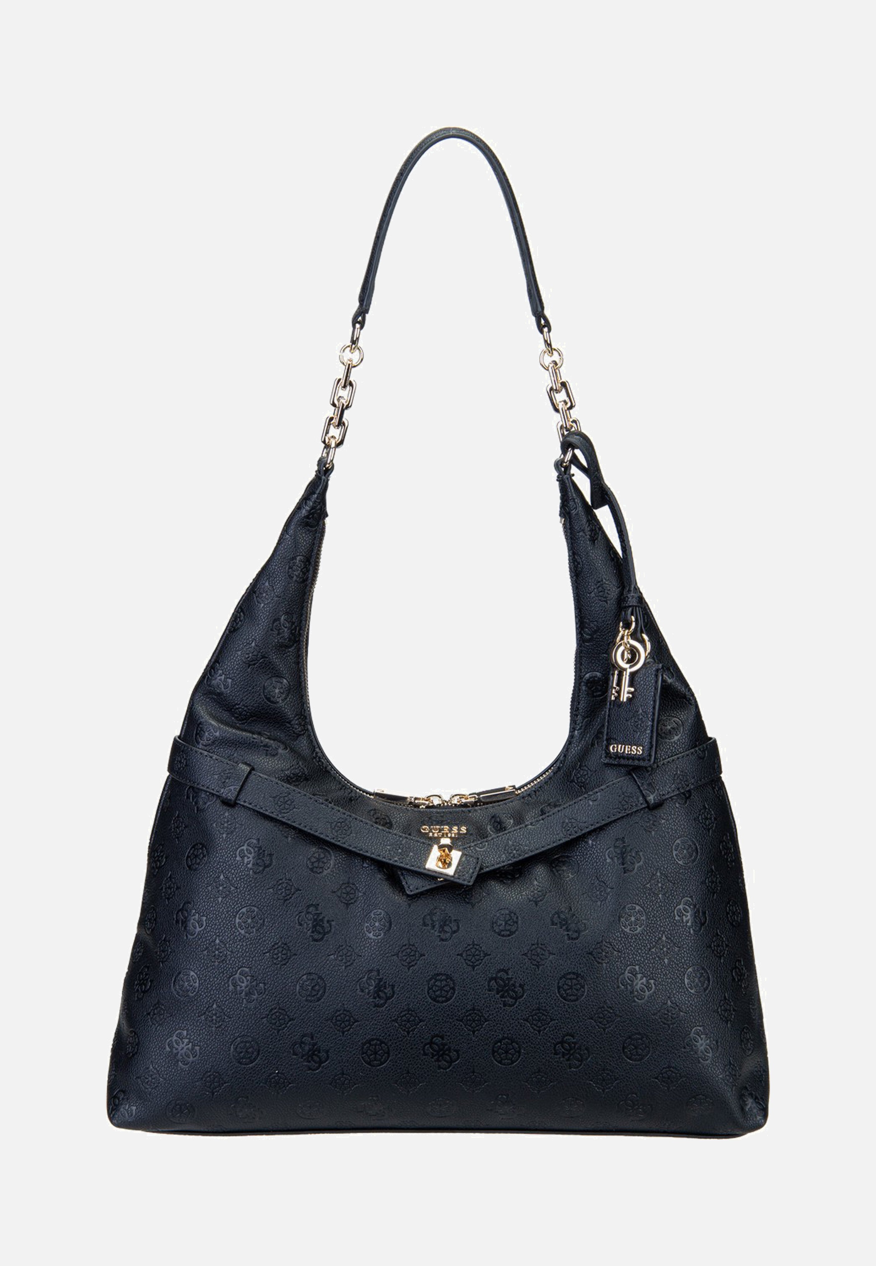 Guess Ella Logo 46010 Black Logo Hobo Bag