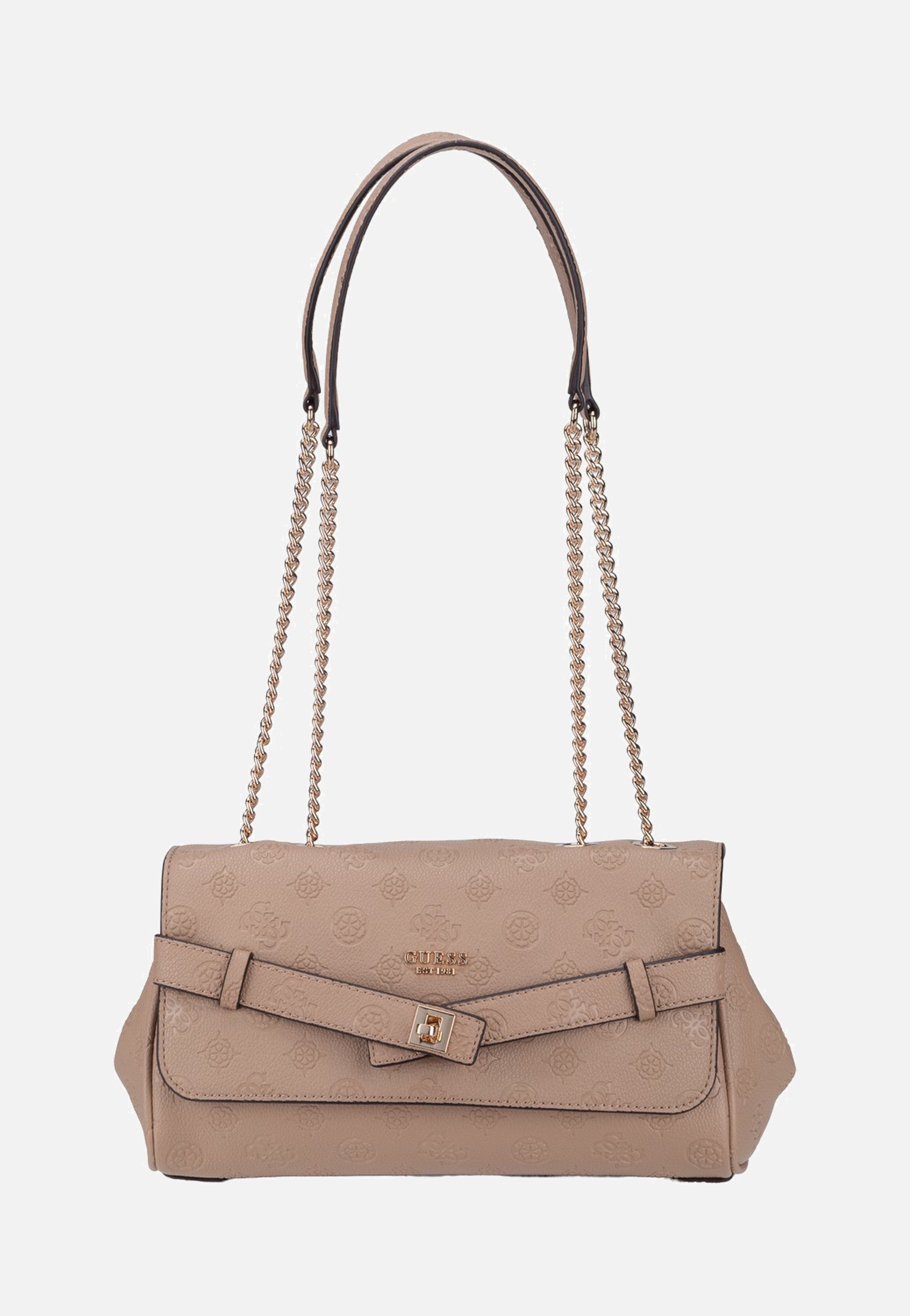 Guess Ella Logo Convertible Flap 46210 Beige Logo Evening Bag