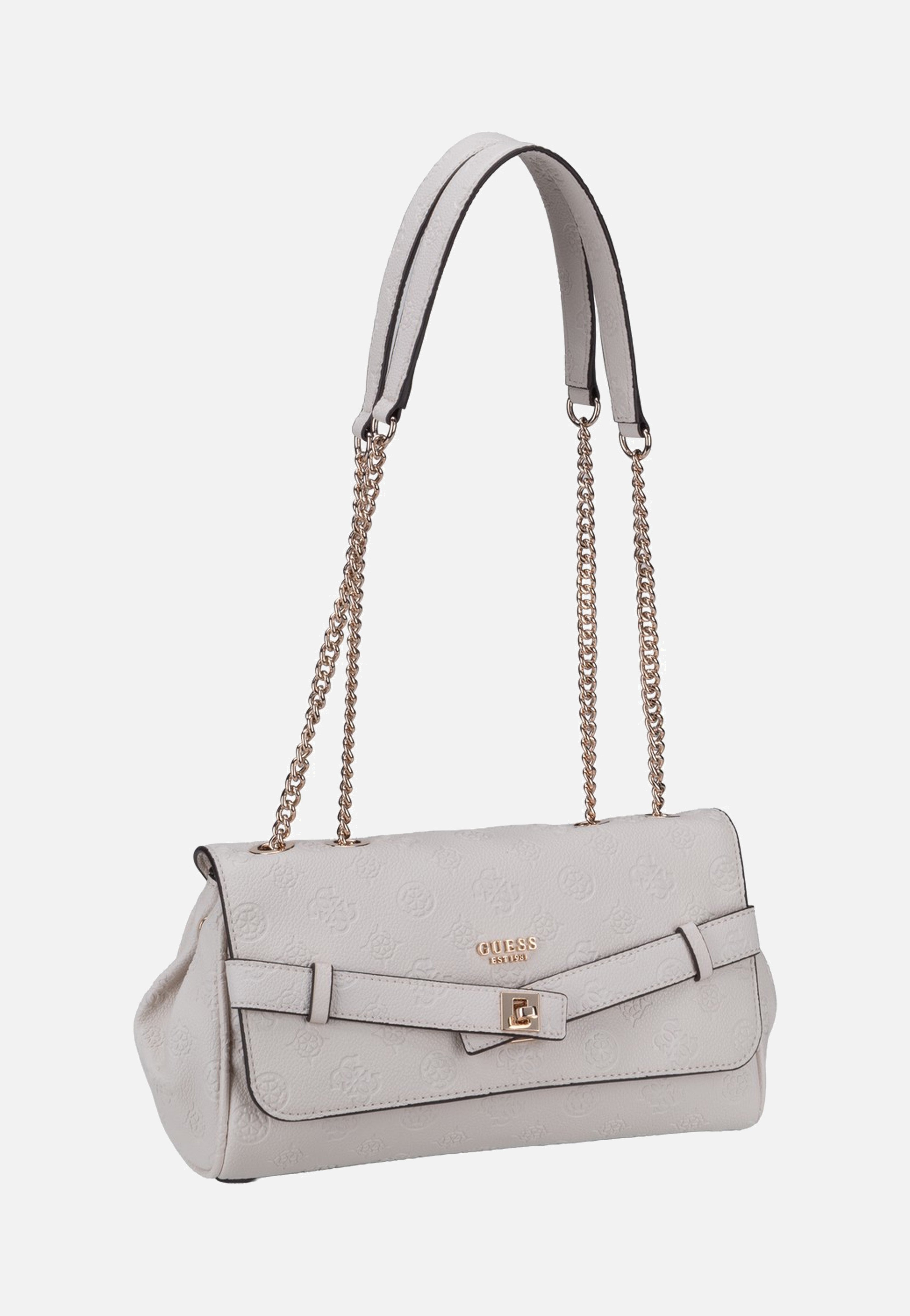Guess Ella Logo Convertible Flap 46210 Stone Logo Evening Bag