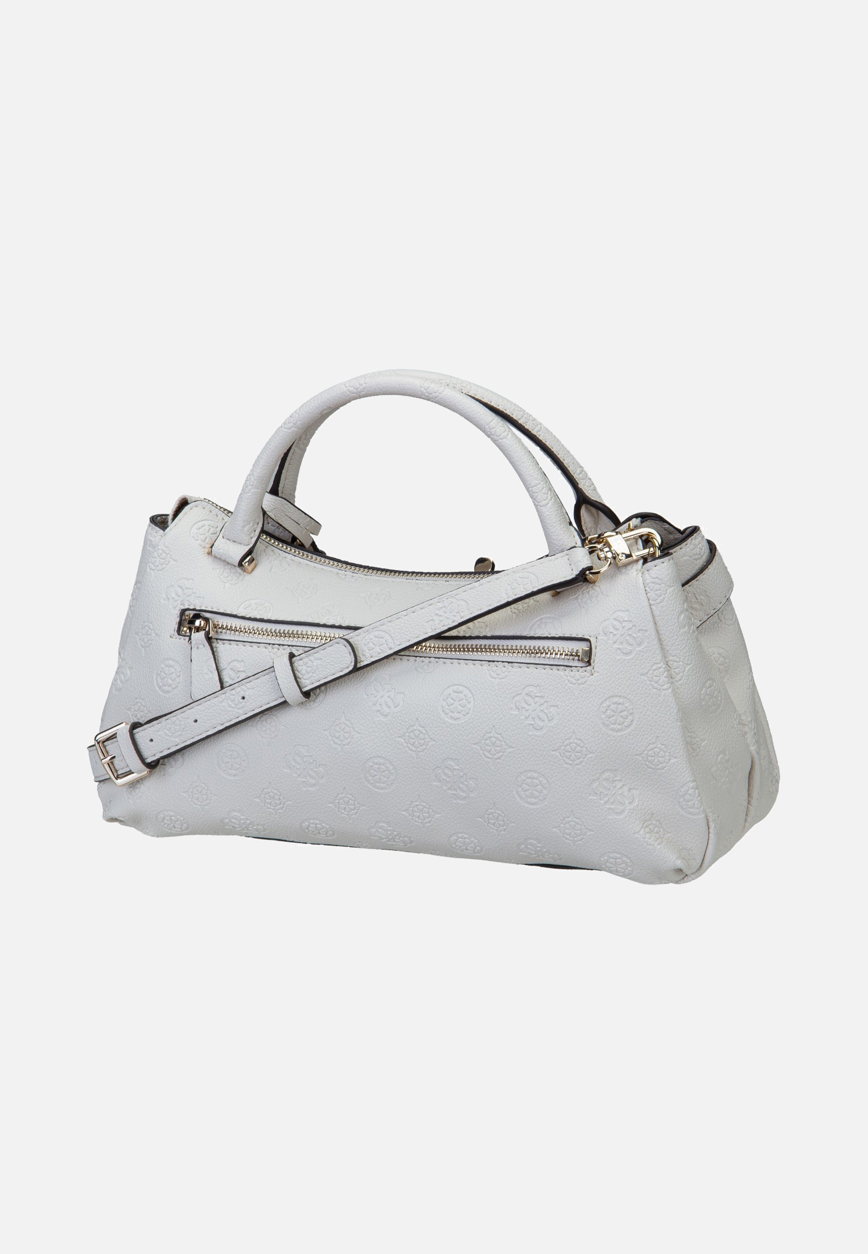 Guess Ella Logo Girlfriend Satchel 46050 Stone Logo Handle Bag