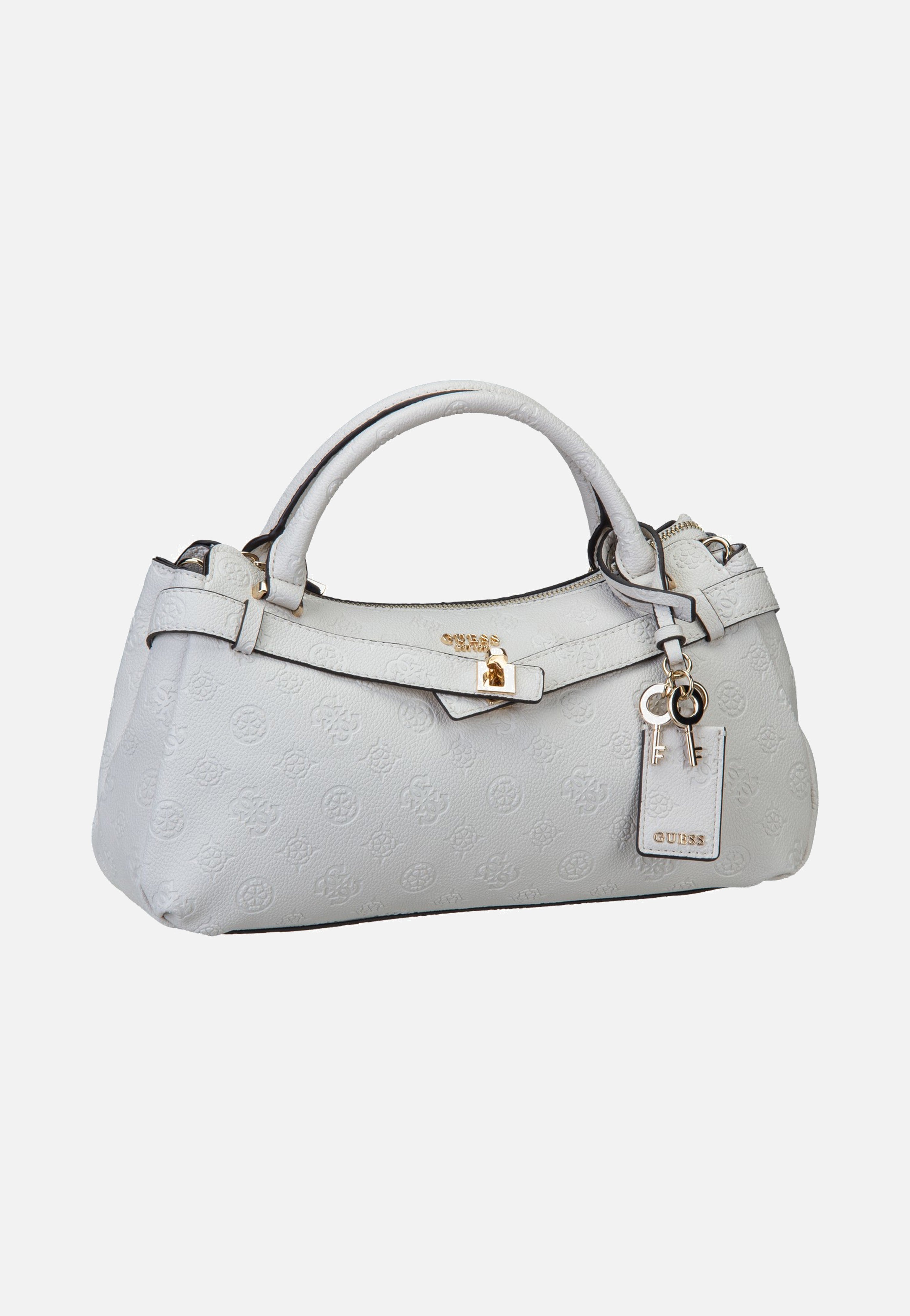 Guess Ella Logo Girlfriend Satchel 46050 Stone Logo Handle Bag