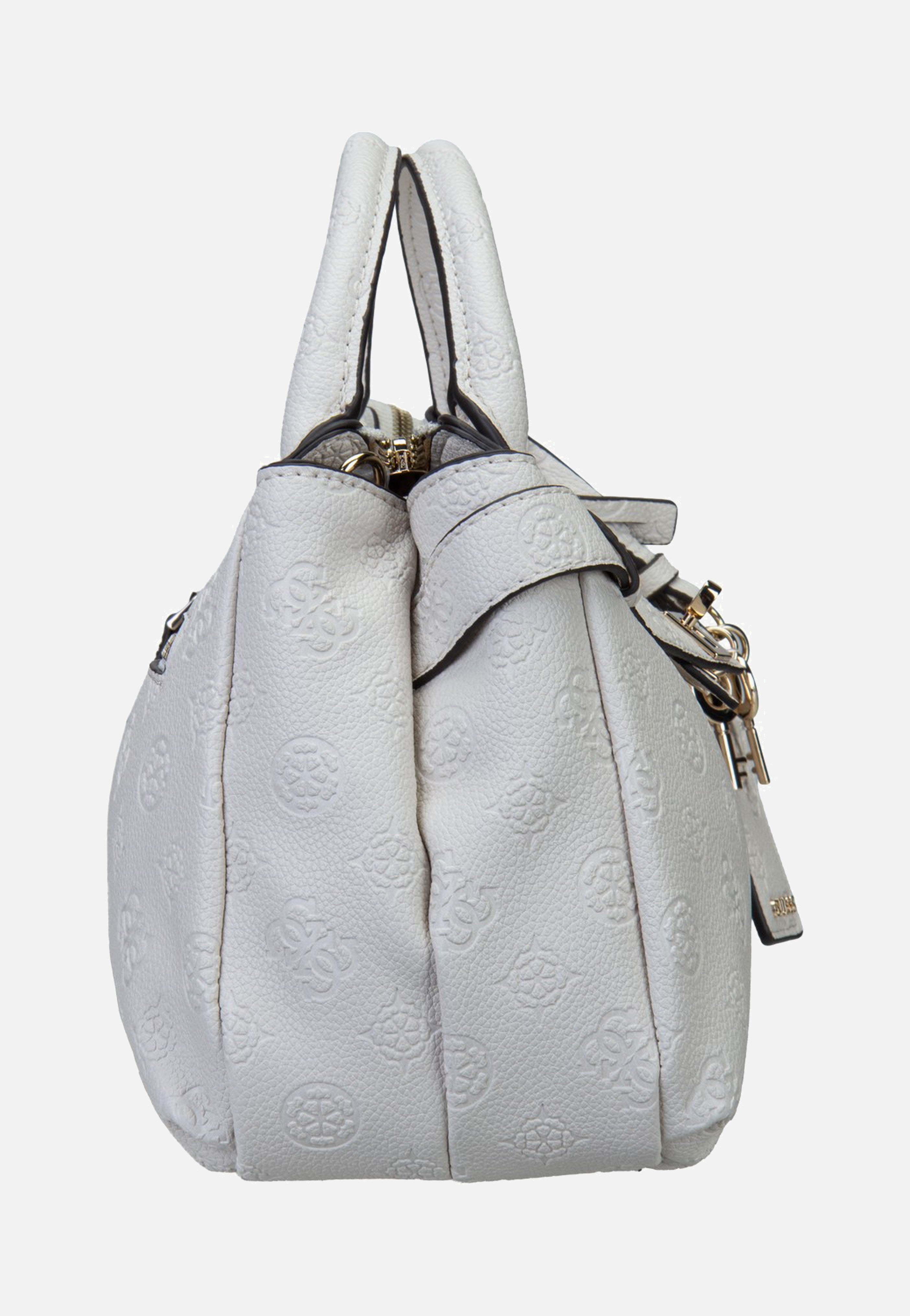 Guess Ella Logo Girlfriend Satchel 46050 Stone Logo Handle Bag