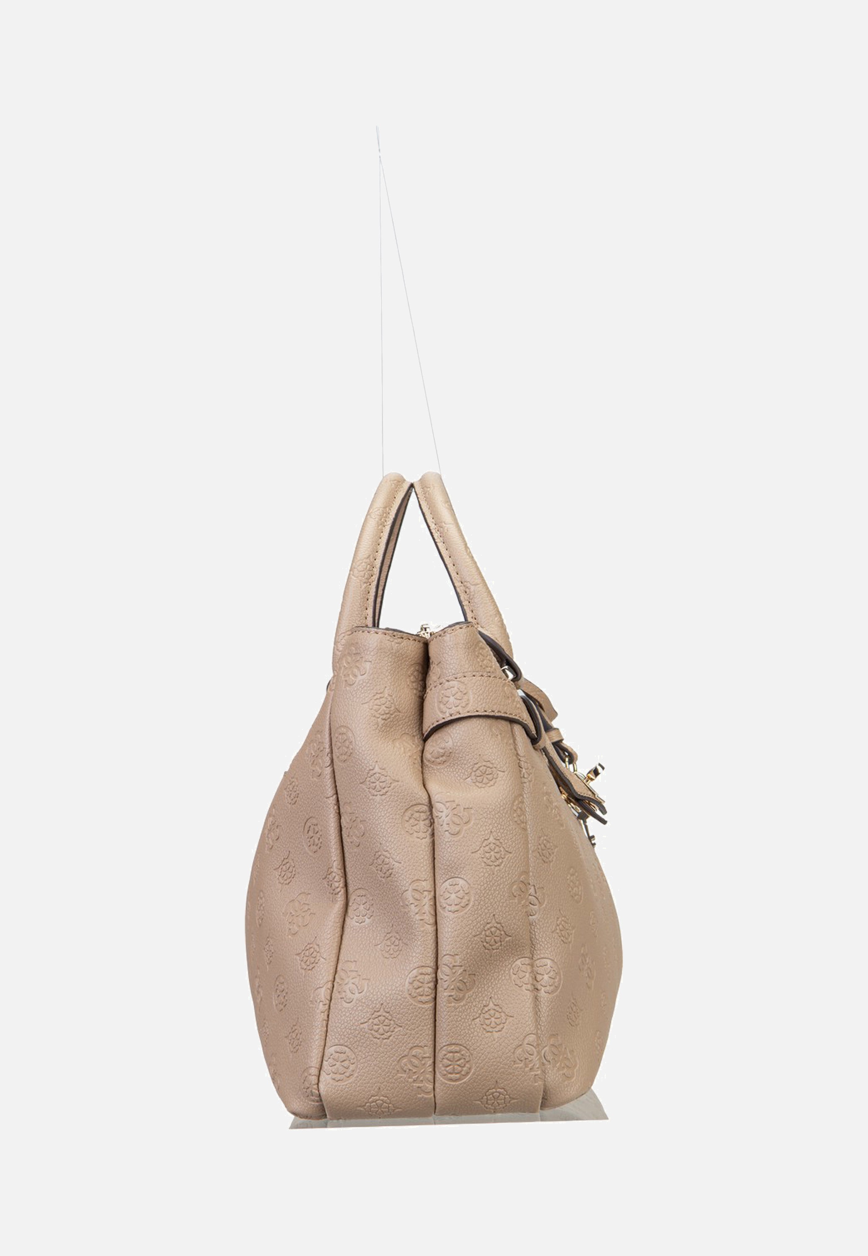 Guess Ella Logo Large Girlfriend 46060 Beige Logo Satchel