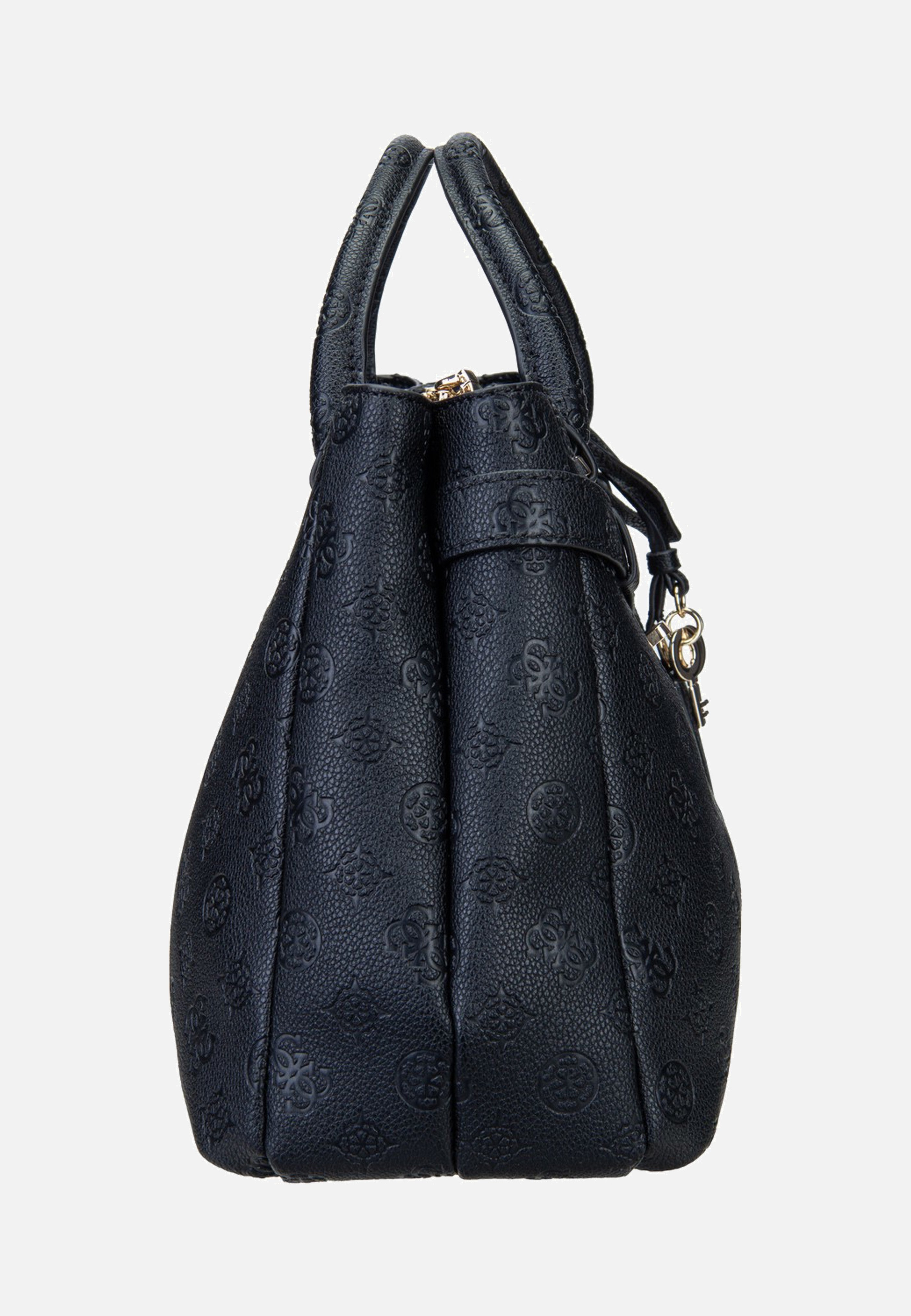 Guess Ella Logo Large Girlfriend 46060 Black Logo Satchel