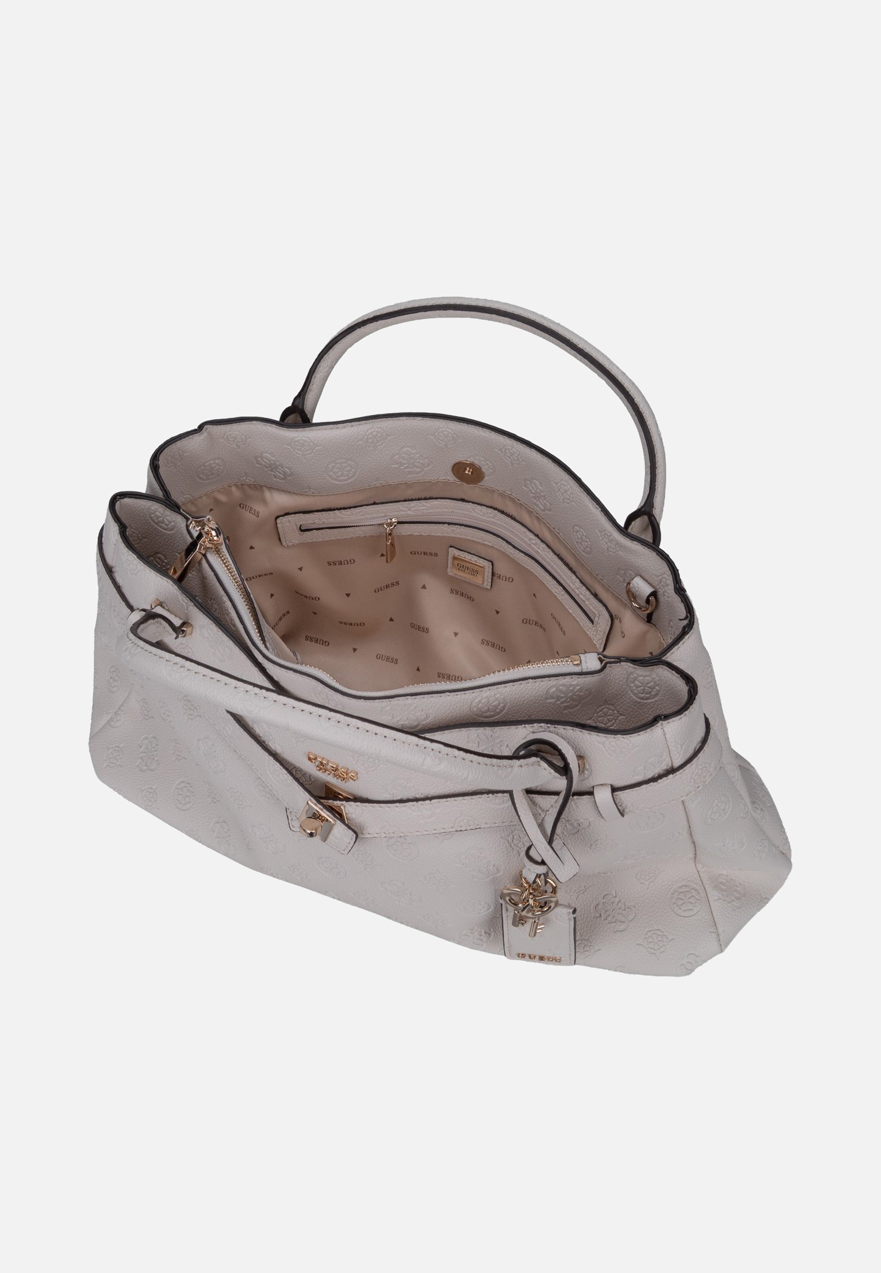 Guess Ella Logo Large Girlfriend 46060 Stone Logo Satchel