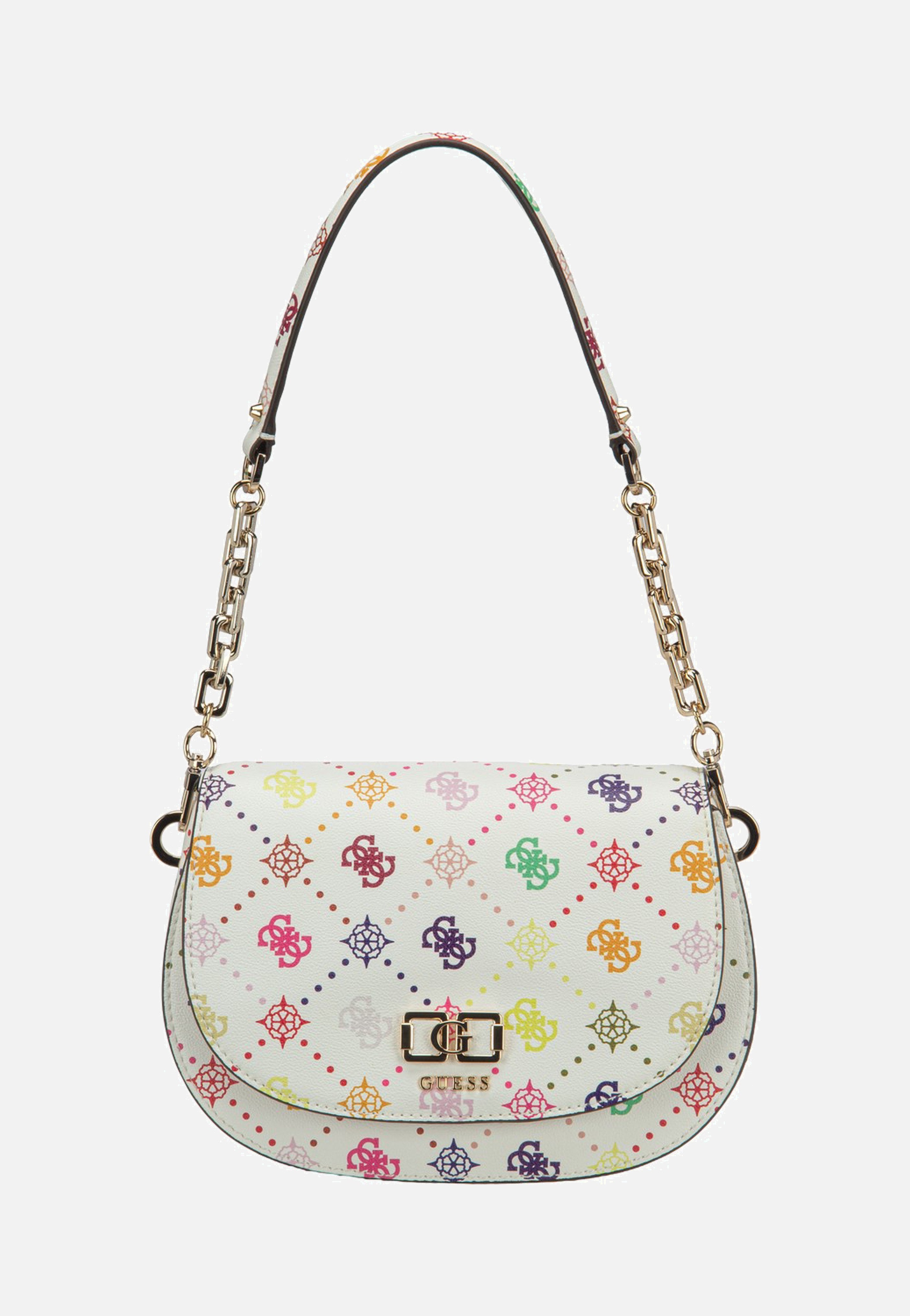 Guess - Emelie Logo Flap Shoulder Multi Logo - Shoulder Bag | Women-Image