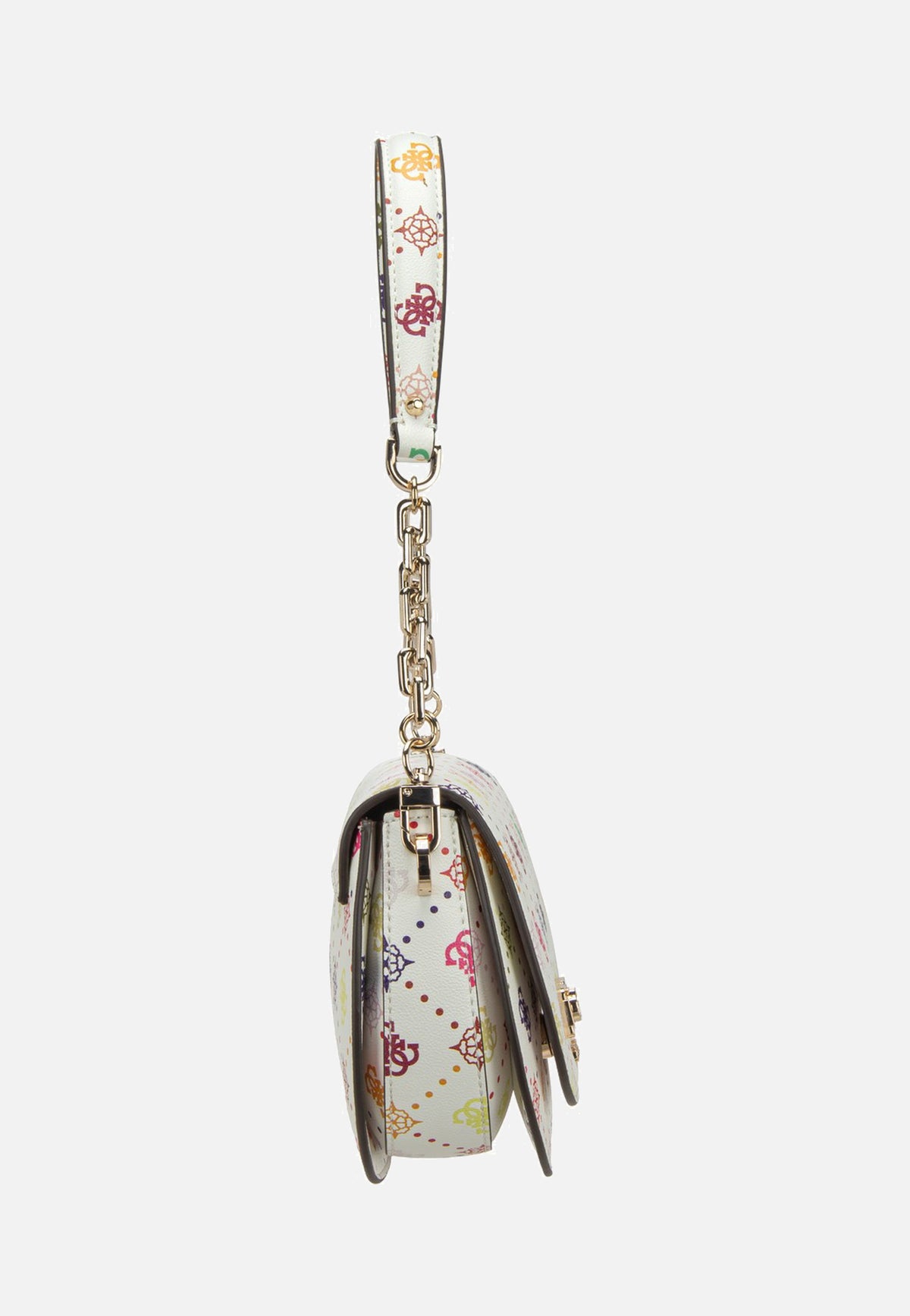 Guess Emelie Logo Flap Shoulder Multi Logo Shoulder Bag