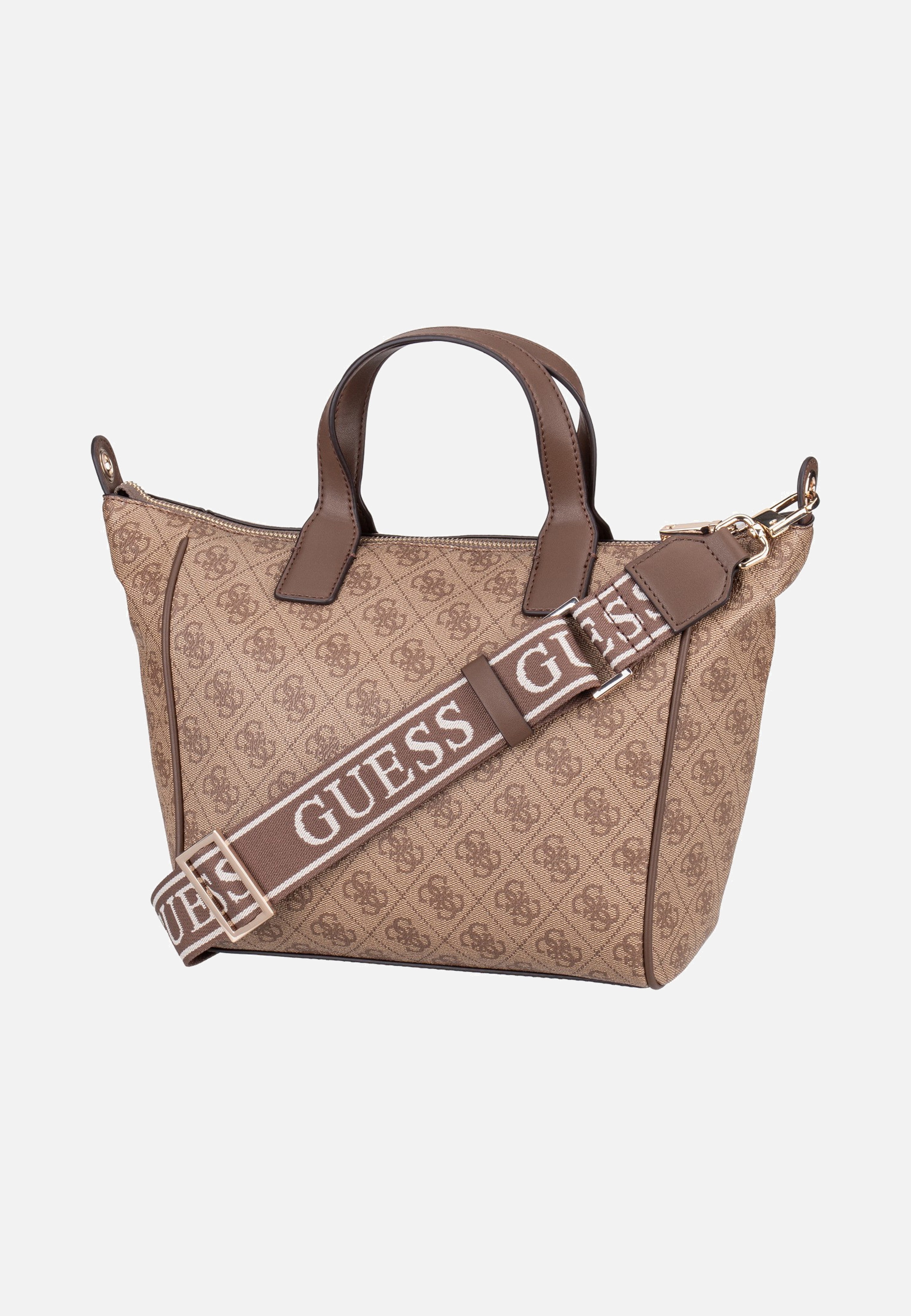 Guess Follie Small Tote Latte Logo Handle Bag