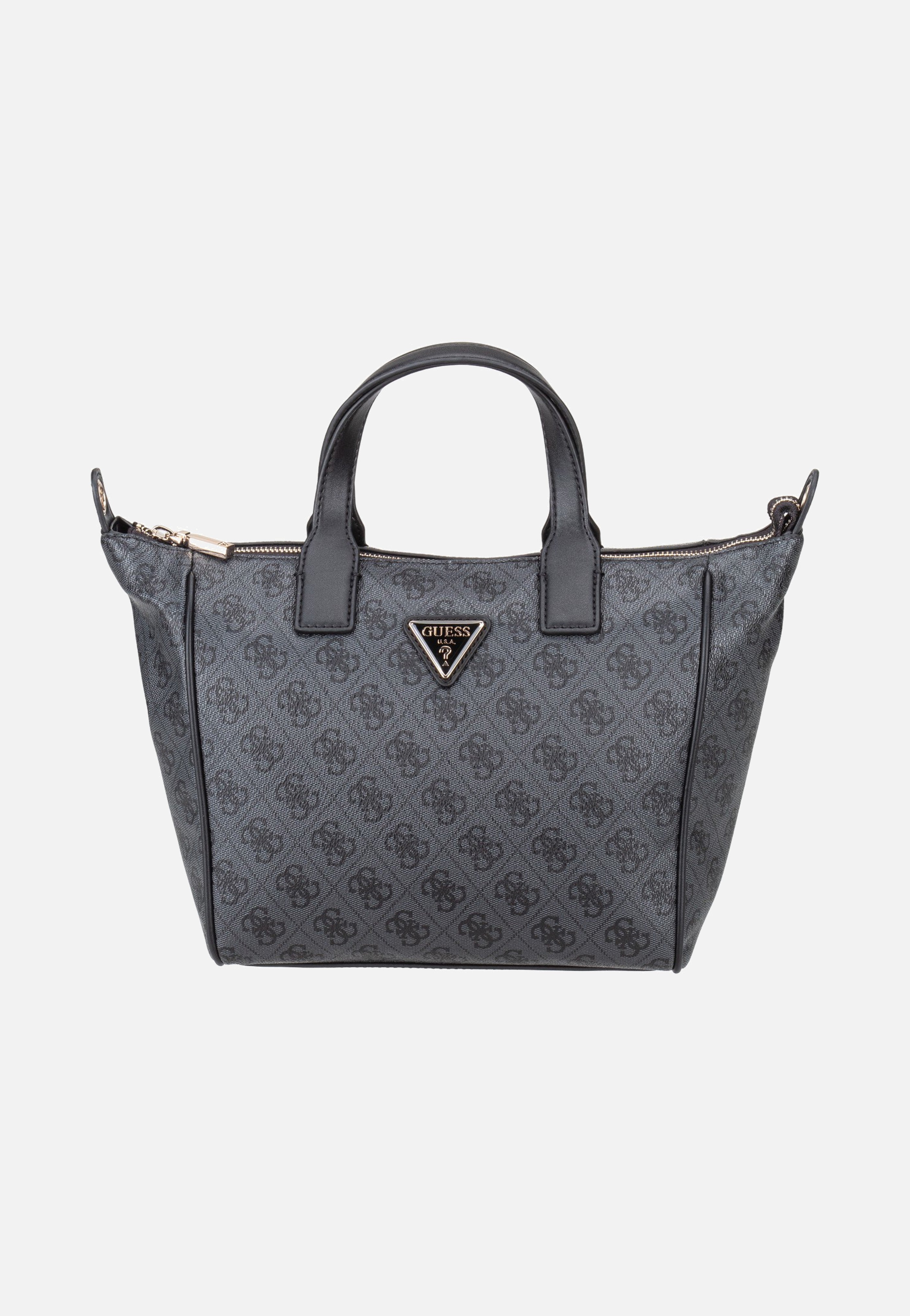 Guess Follie Small Tote Coal Logo Handle Bag