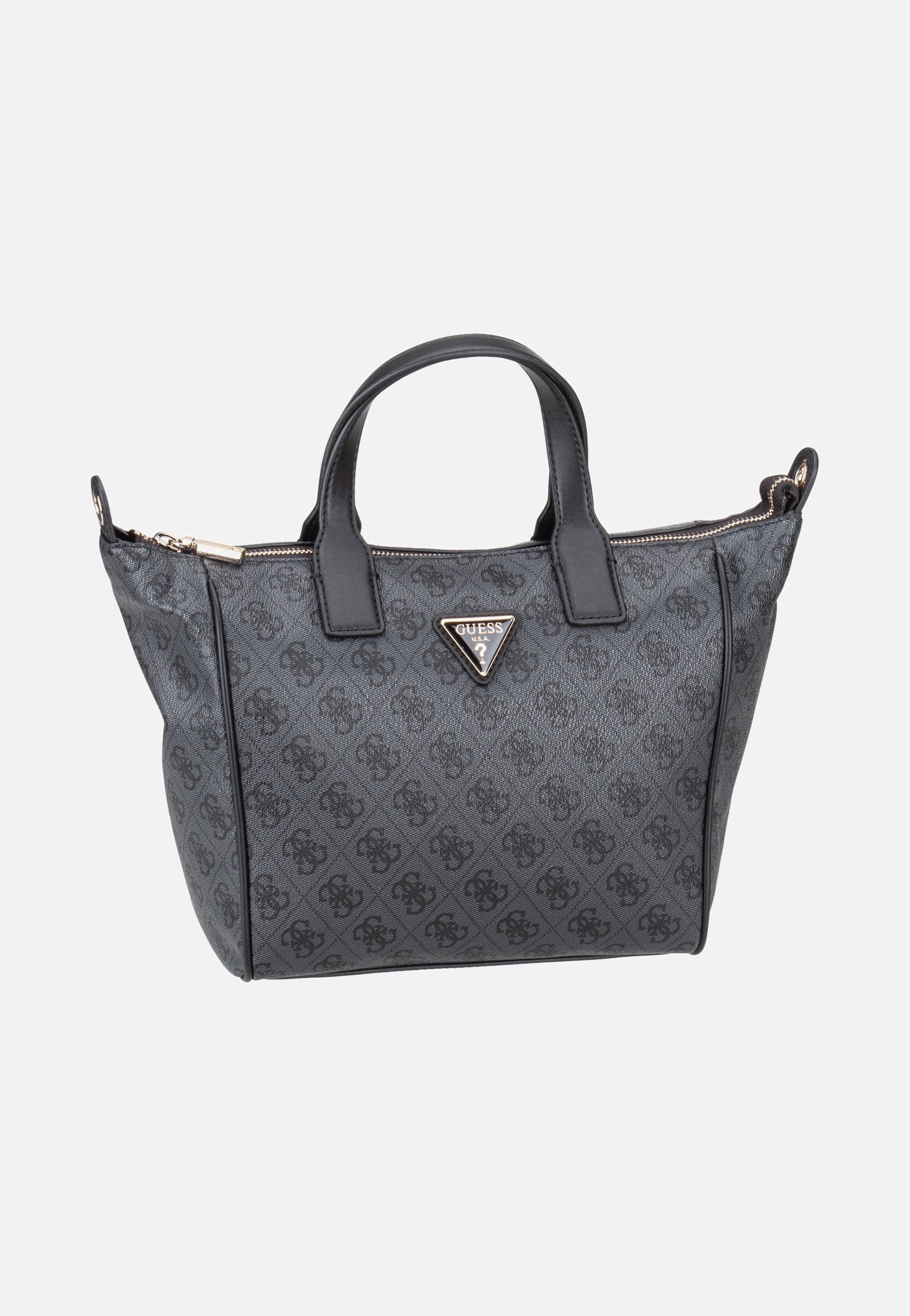 Guess Follie Small Tote Coal Logo Handle Bag