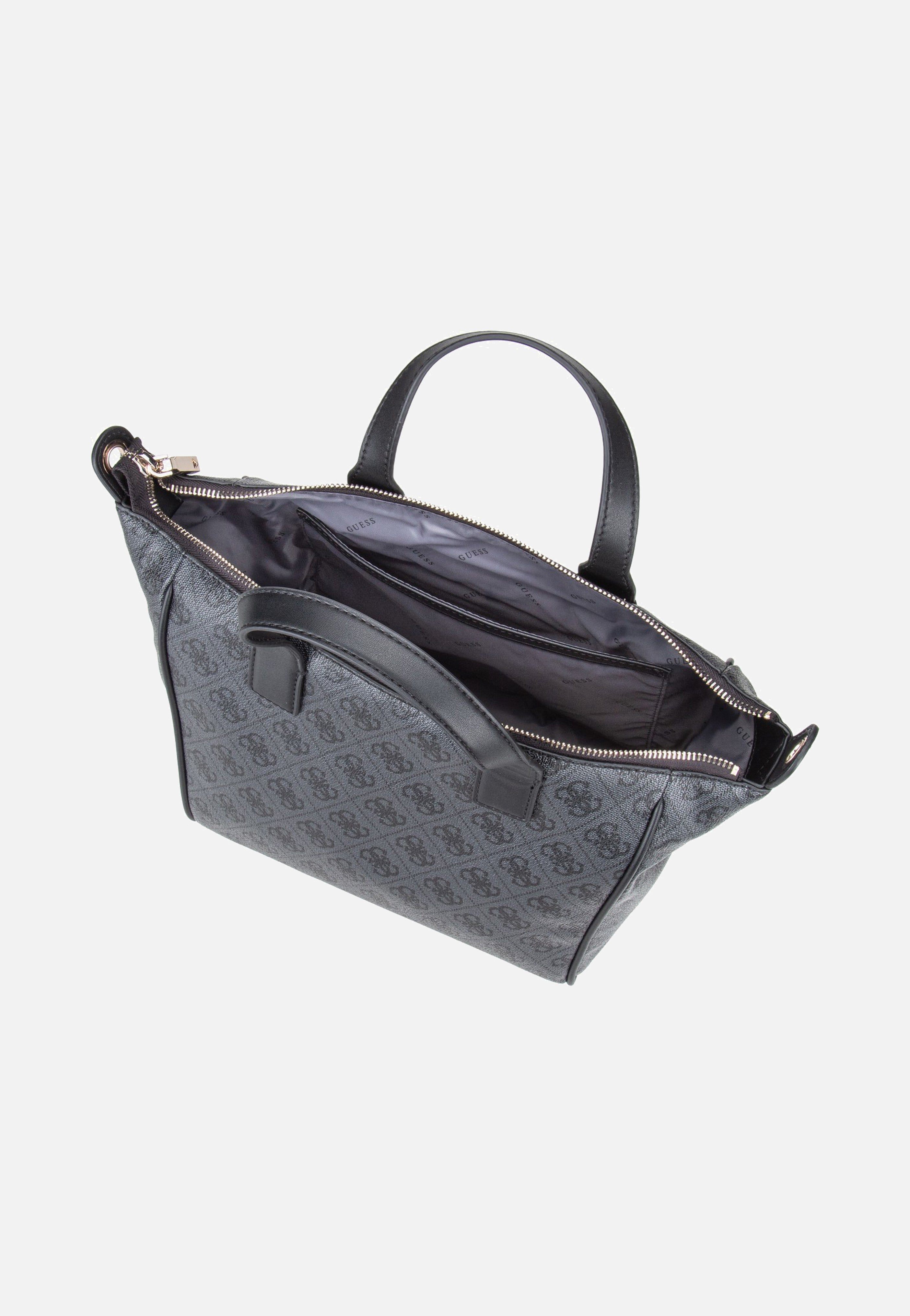 Guess Follie Small Tote Coal Logo Handle Bag