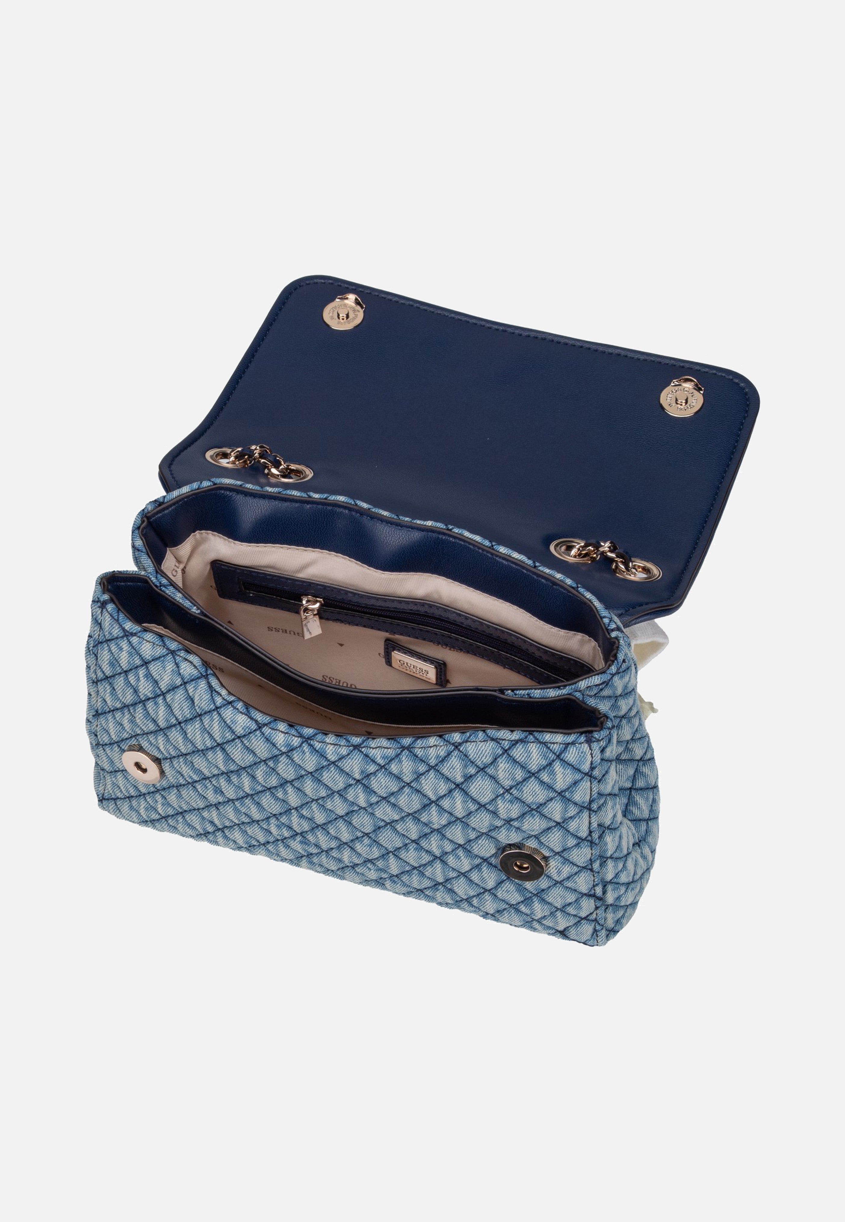 Guess Giully II 2 Comp Convertible Flap 73200 Denim Crossbody Bag