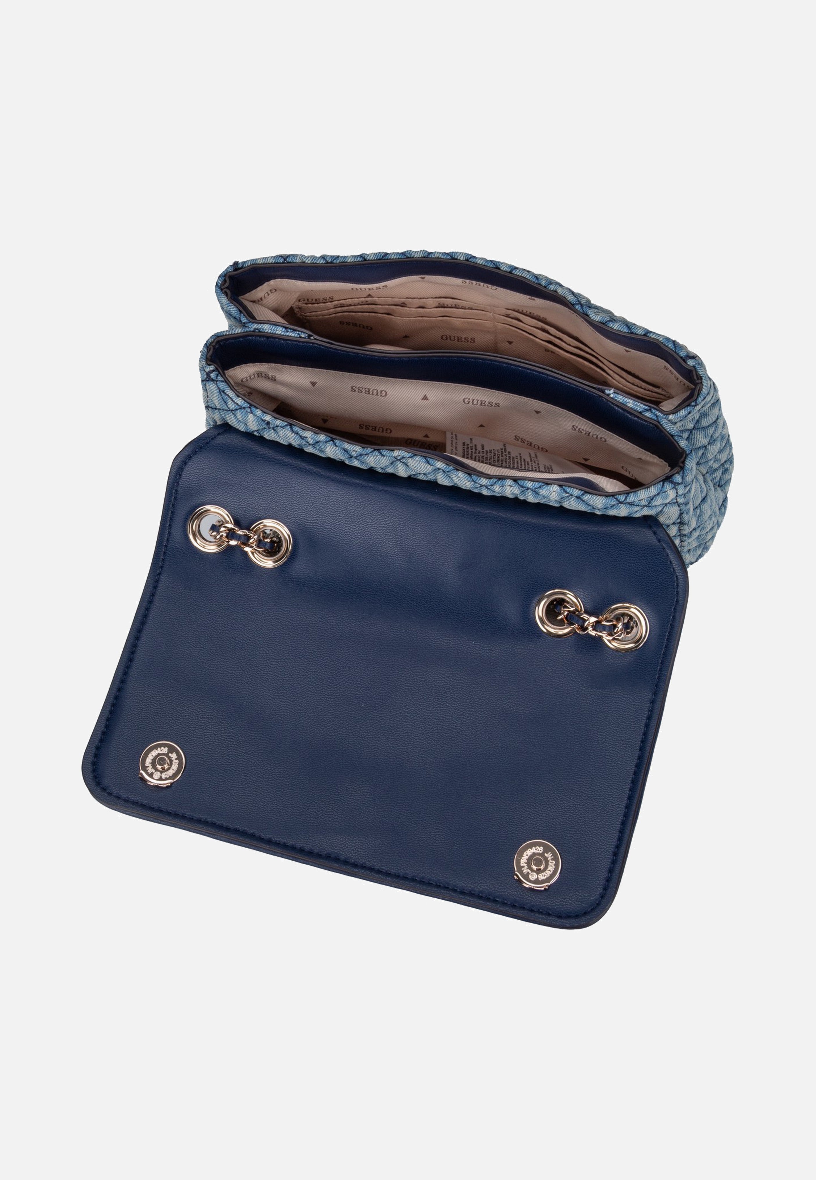 Guess Giully II 2 Comp Convertible Flap 73200 Denim Crossbody Bag