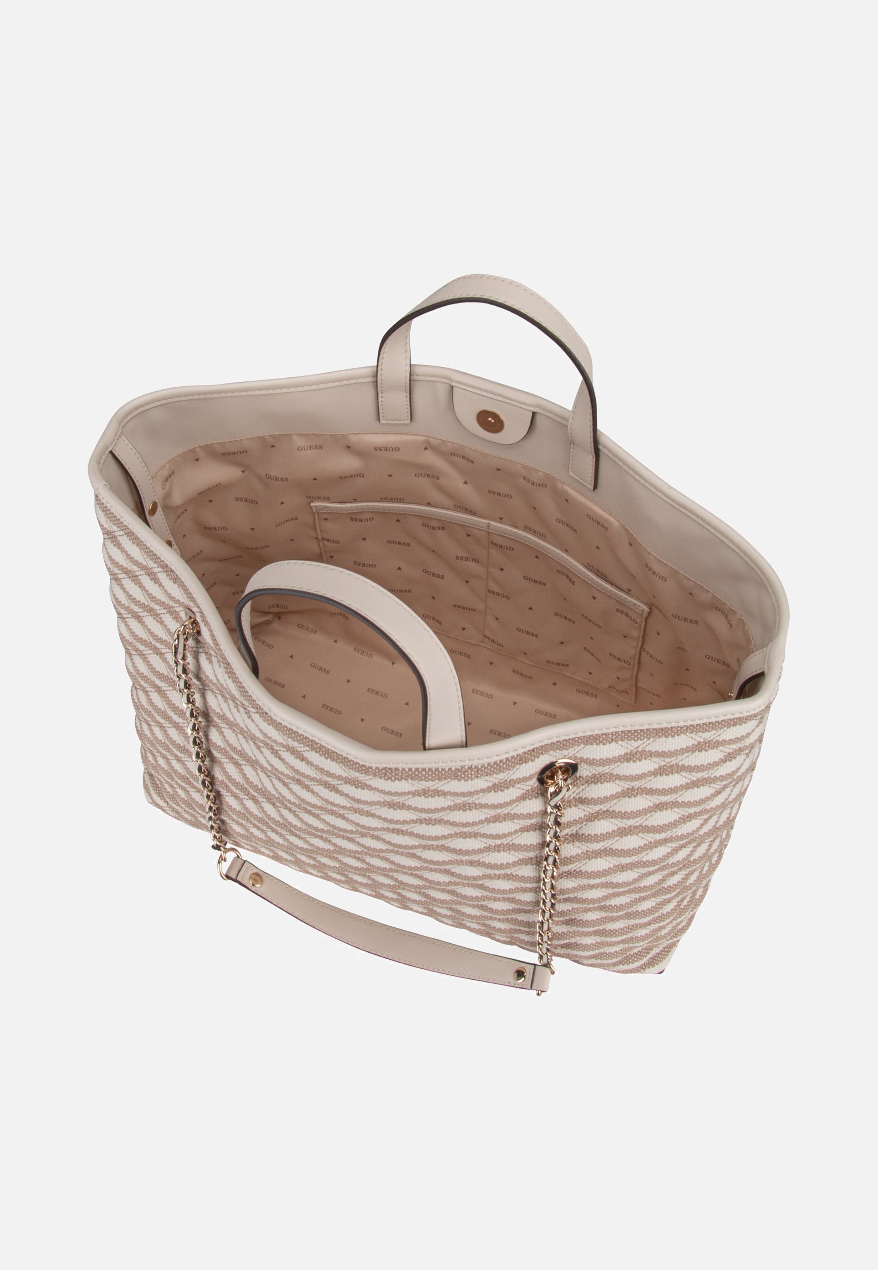 Guess Giully II Large 2 In 1 Tote Taupe Multi Shopper