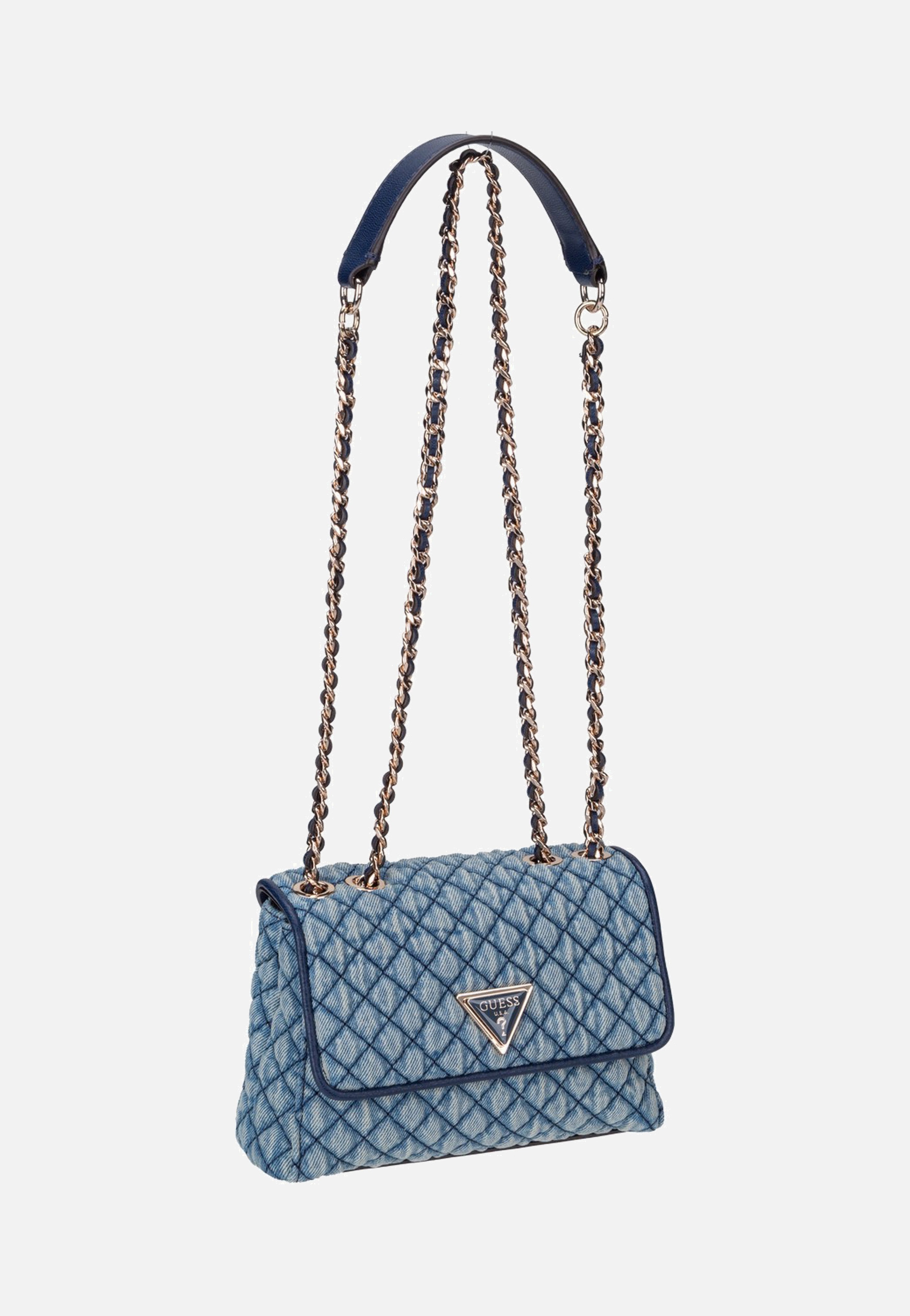 Guess Giully II Mini 2 Comp Convertible Flap 73740 Denim Crossbody Bag