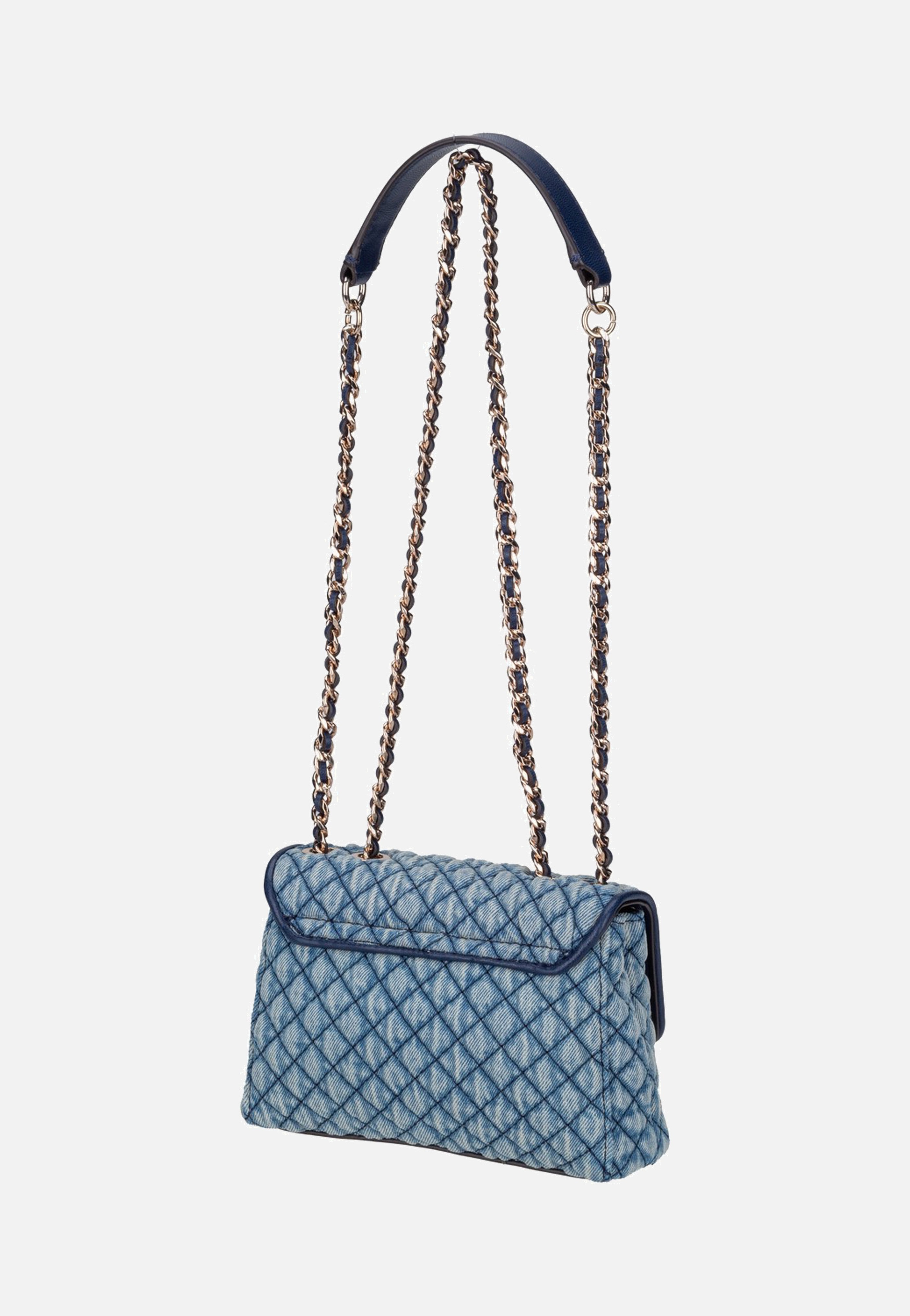 Guess Giully II Mini 2 Comp Convertible Flap 73740 Denim Crossbody Bag