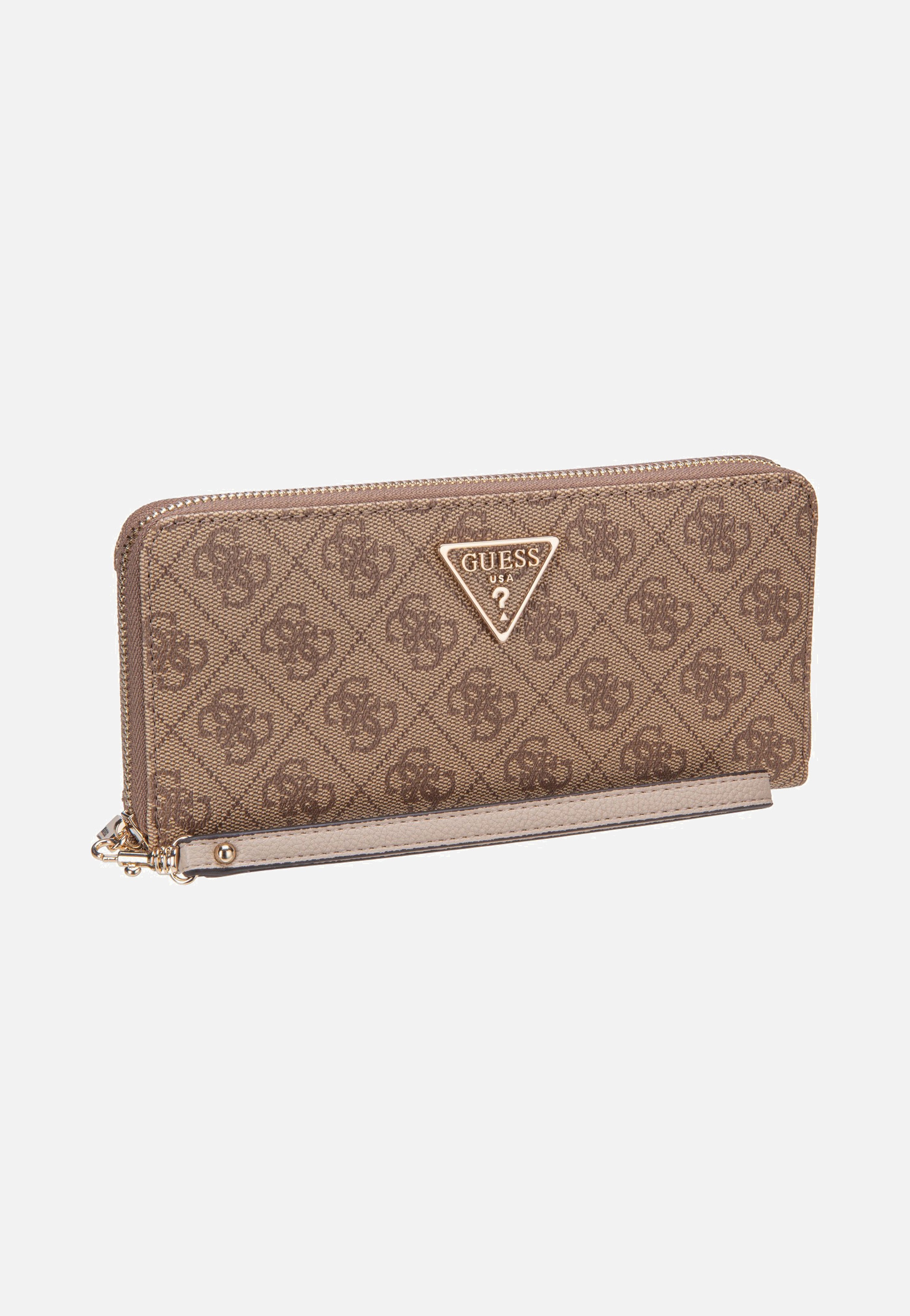 Guess Laurel II Slg Large Zip Around Latte Logo Wallet
