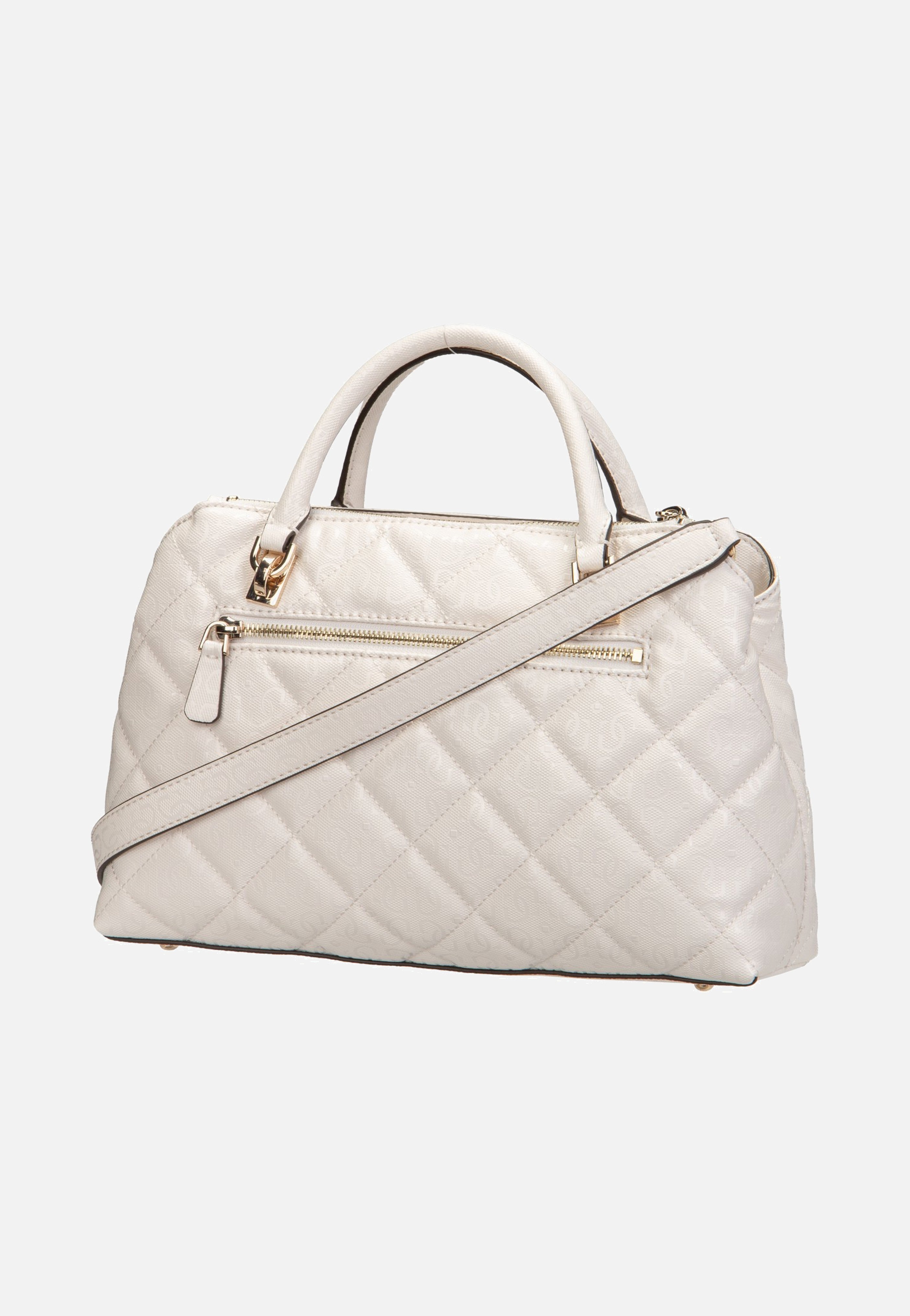 Guess Libby 2 Comp Satchel Off White Satchel
