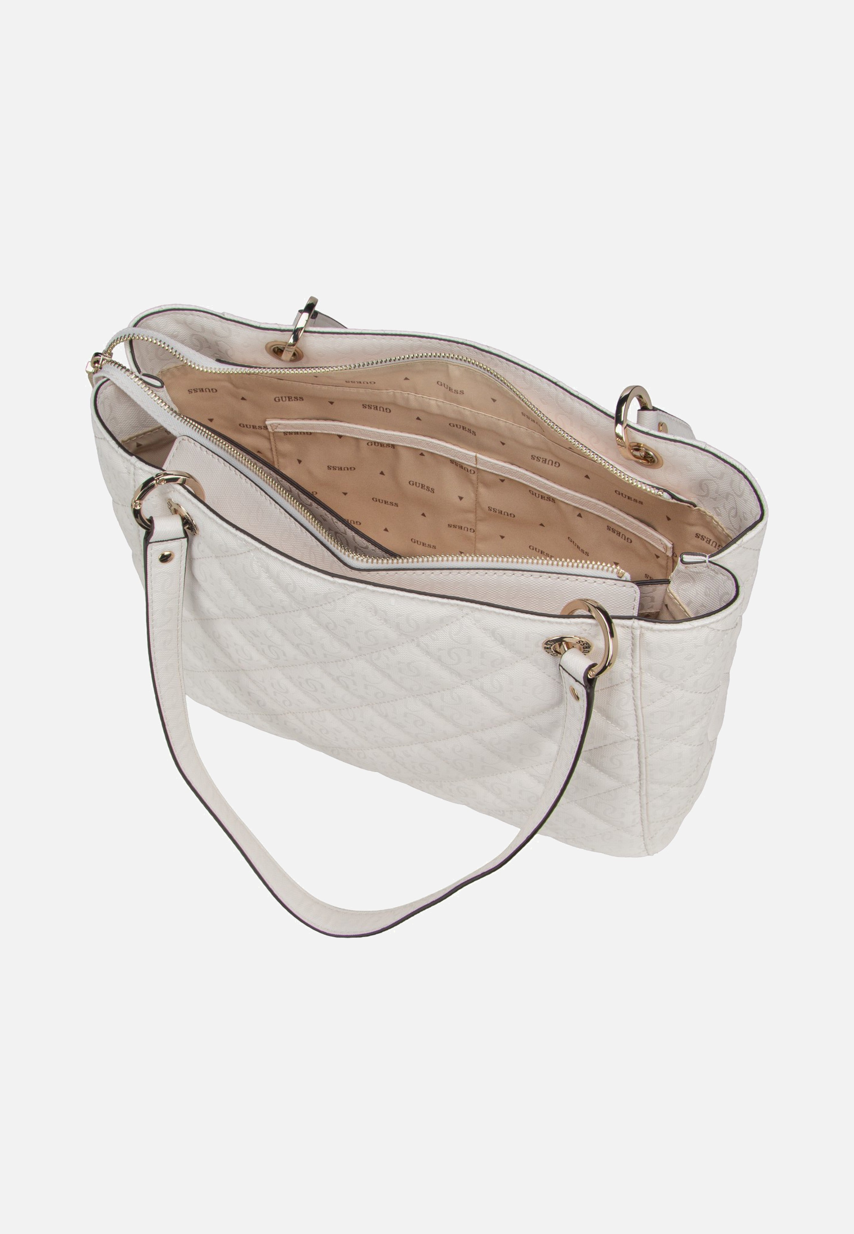 Guess Libby Noel Tote 12250 Off White Tote Bag