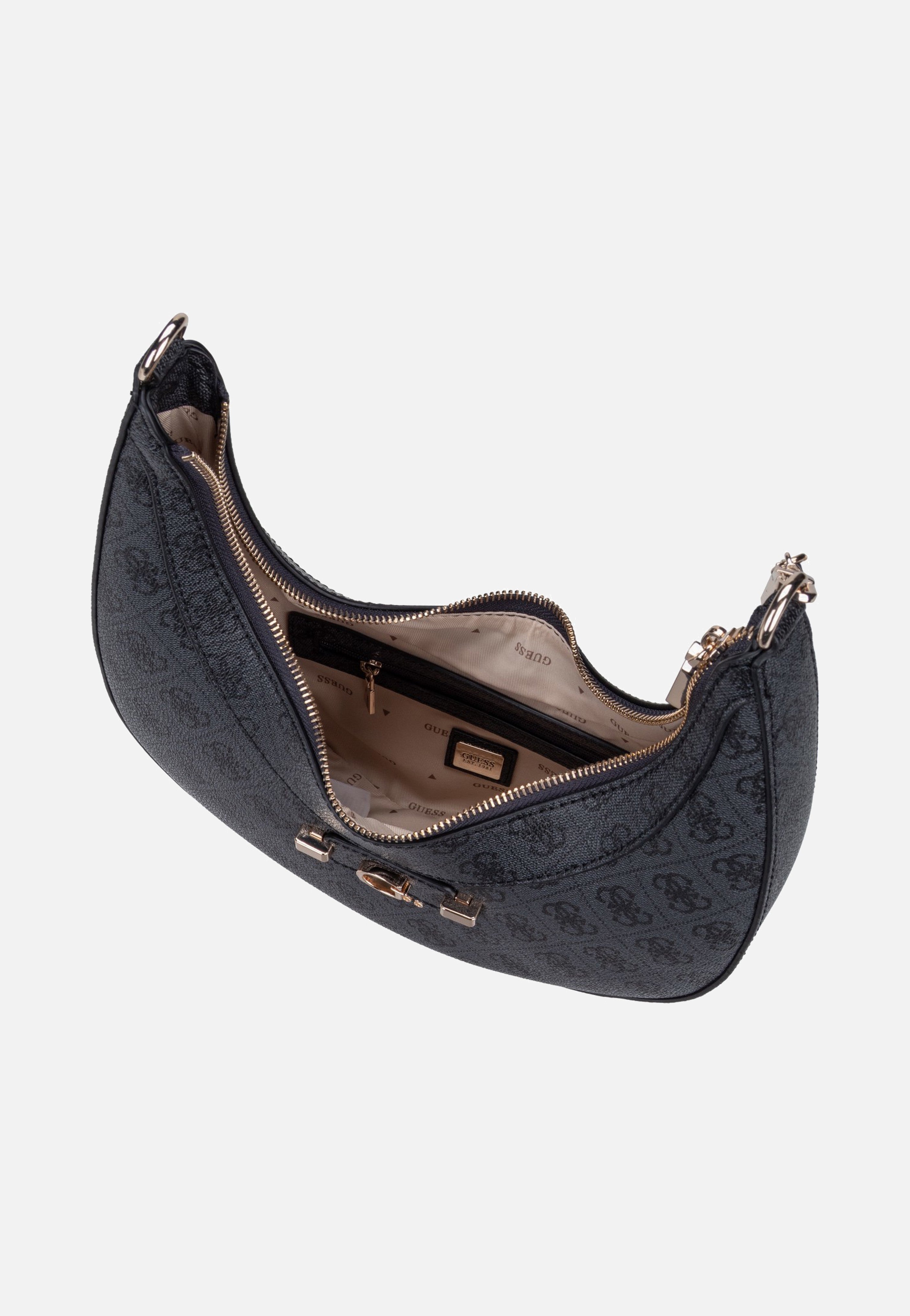 Guess Lindsey 49010 Coal Logo Hobo Bag