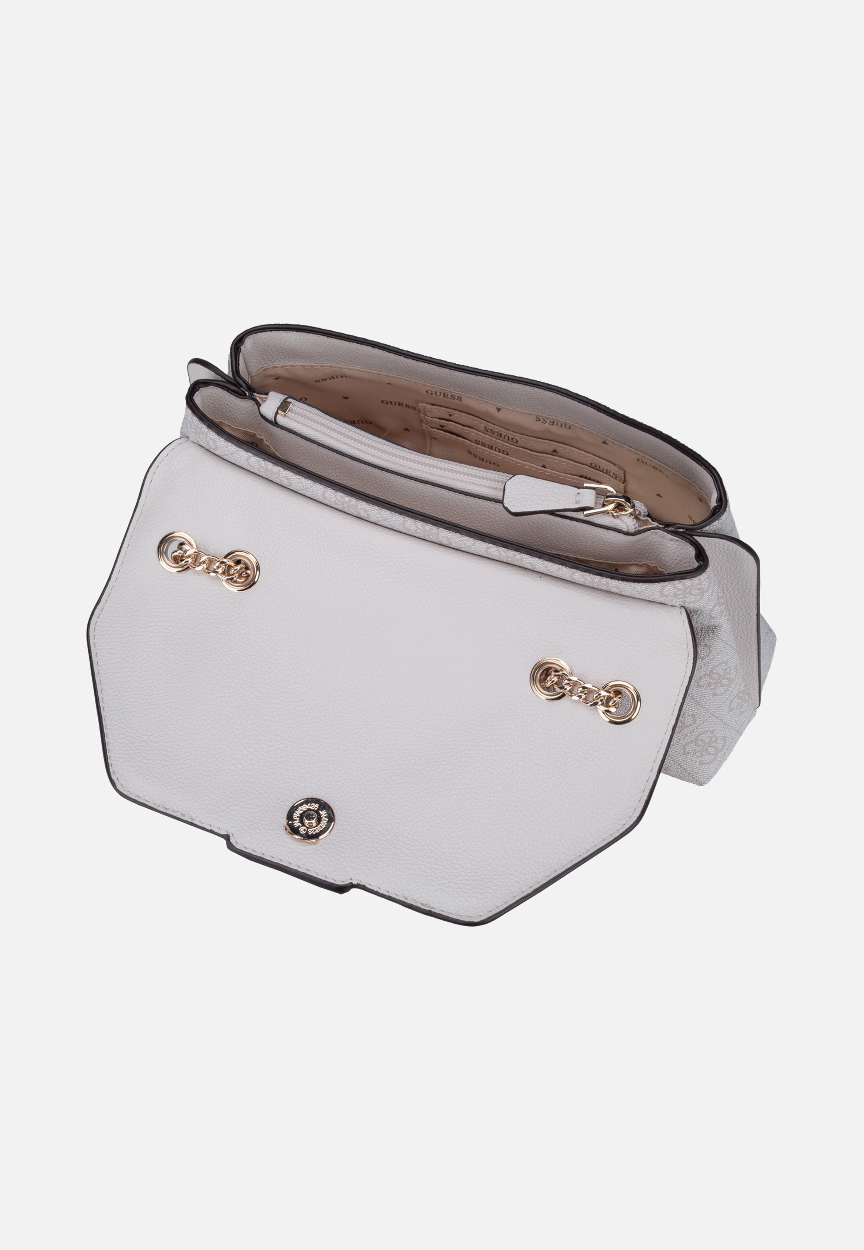 Guess Lindsey Convertible Flap 49210 Bone Logo Crossbody Bag