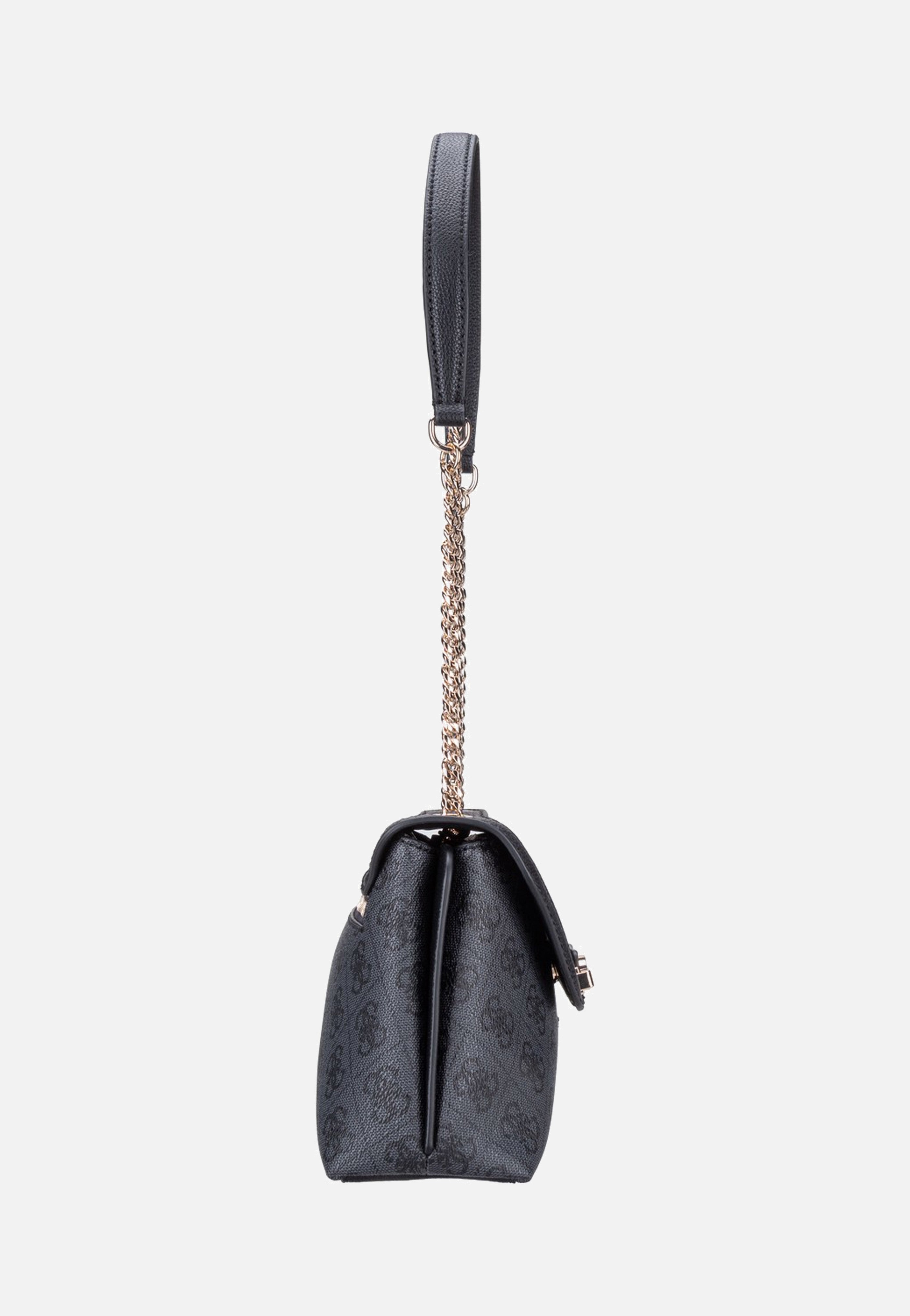 Guess Lindsey Convertible Flap 49210 Coal Logo Crossbody Bag