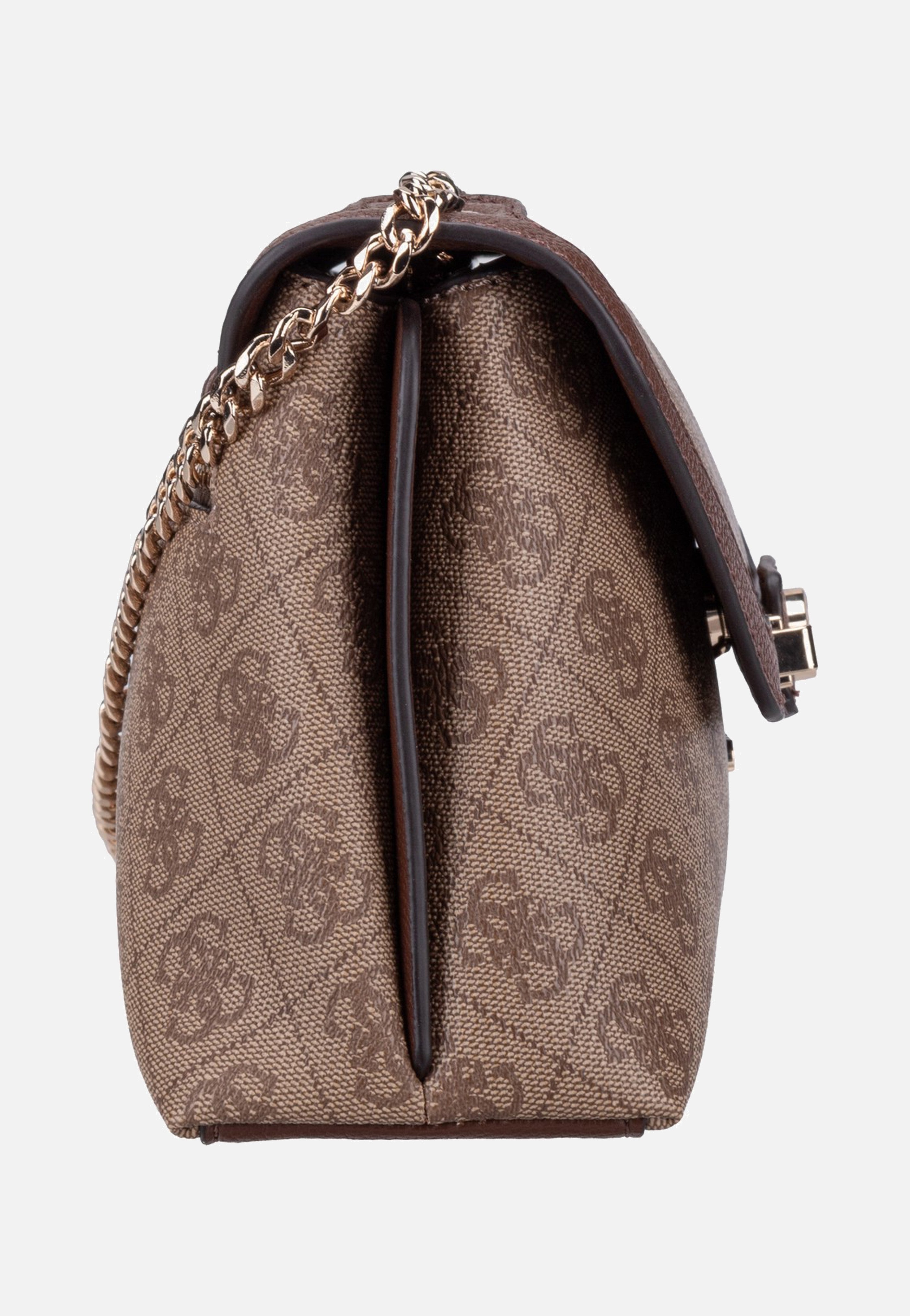 Guess Lindsey Convertible Flap 49210 Latte Logo Crossbody Bag