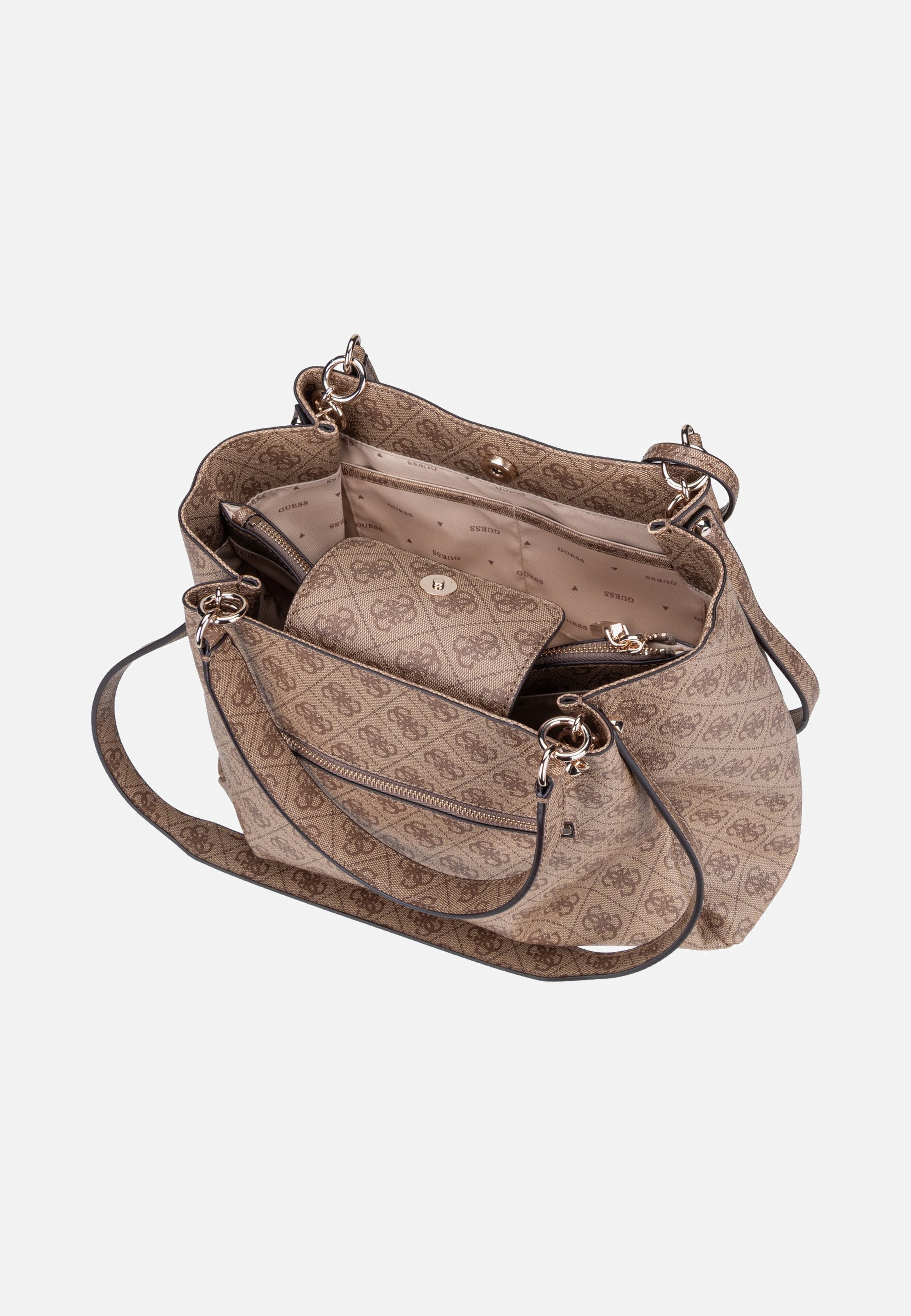 Guess Lorella Logo Girlfriend 84230 Latte Logo Sac fourre-tout