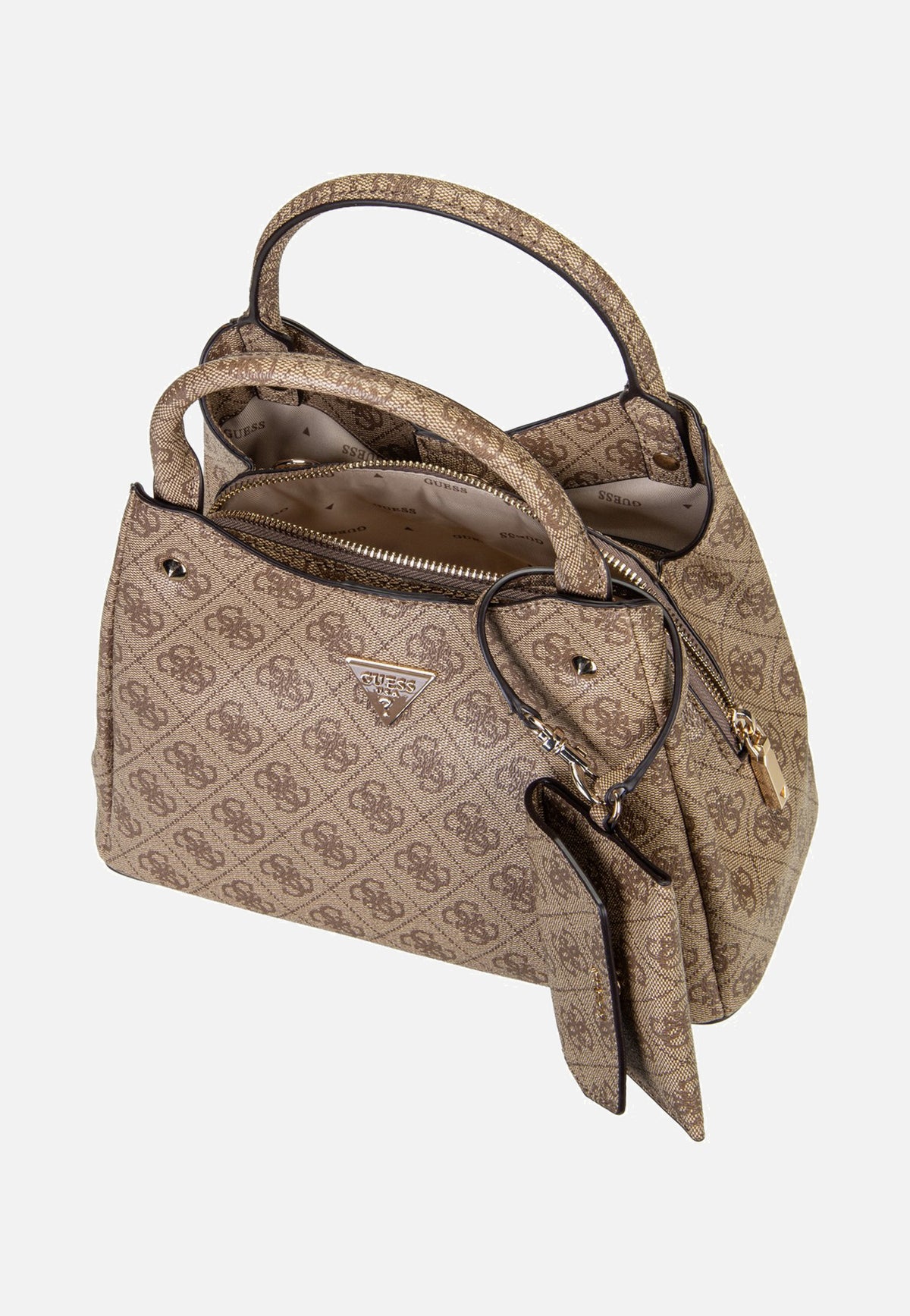 Guess Lorella Logo Small Girlfriend 84220 Latte Logo Bolsa con asa