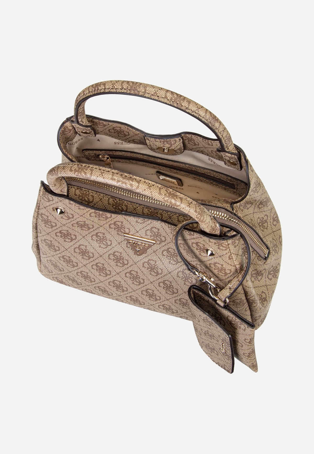 Guess Lorella Logo Small Girlfriend 84220 Latte Logo Bolsa con asa