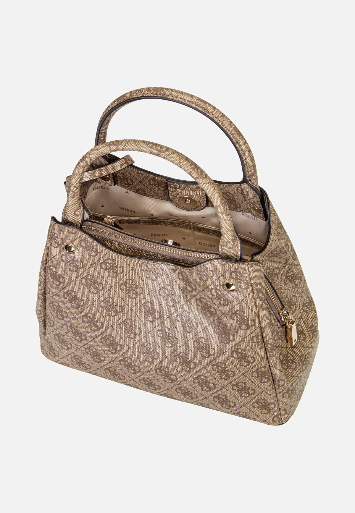 Guess Lorella Logo Small Girlfriend 84220 Latte Logo Bolsa con asa