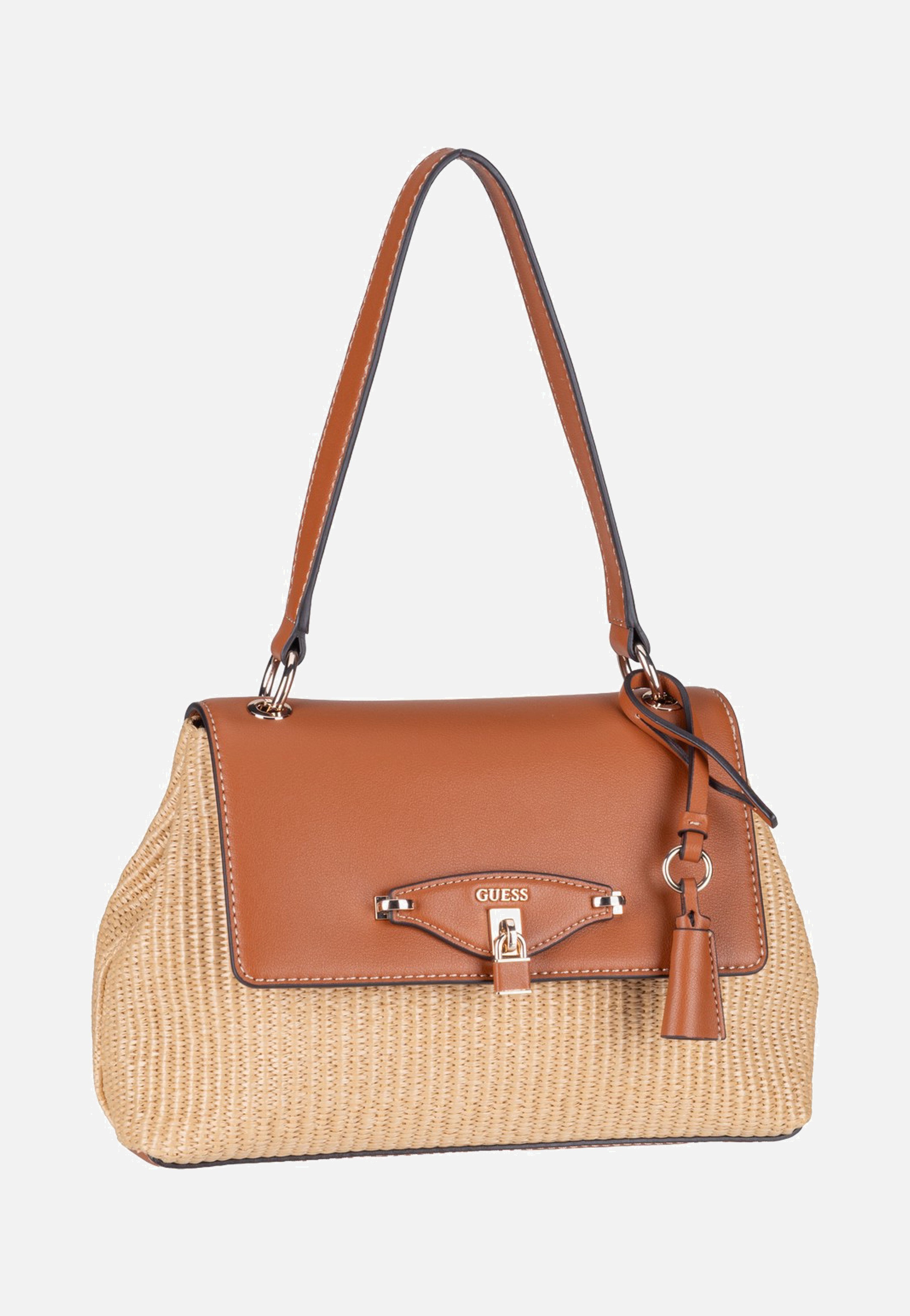 Guess Maggie Straw Flap 53190 Natural/Caramel Shoulder Bag