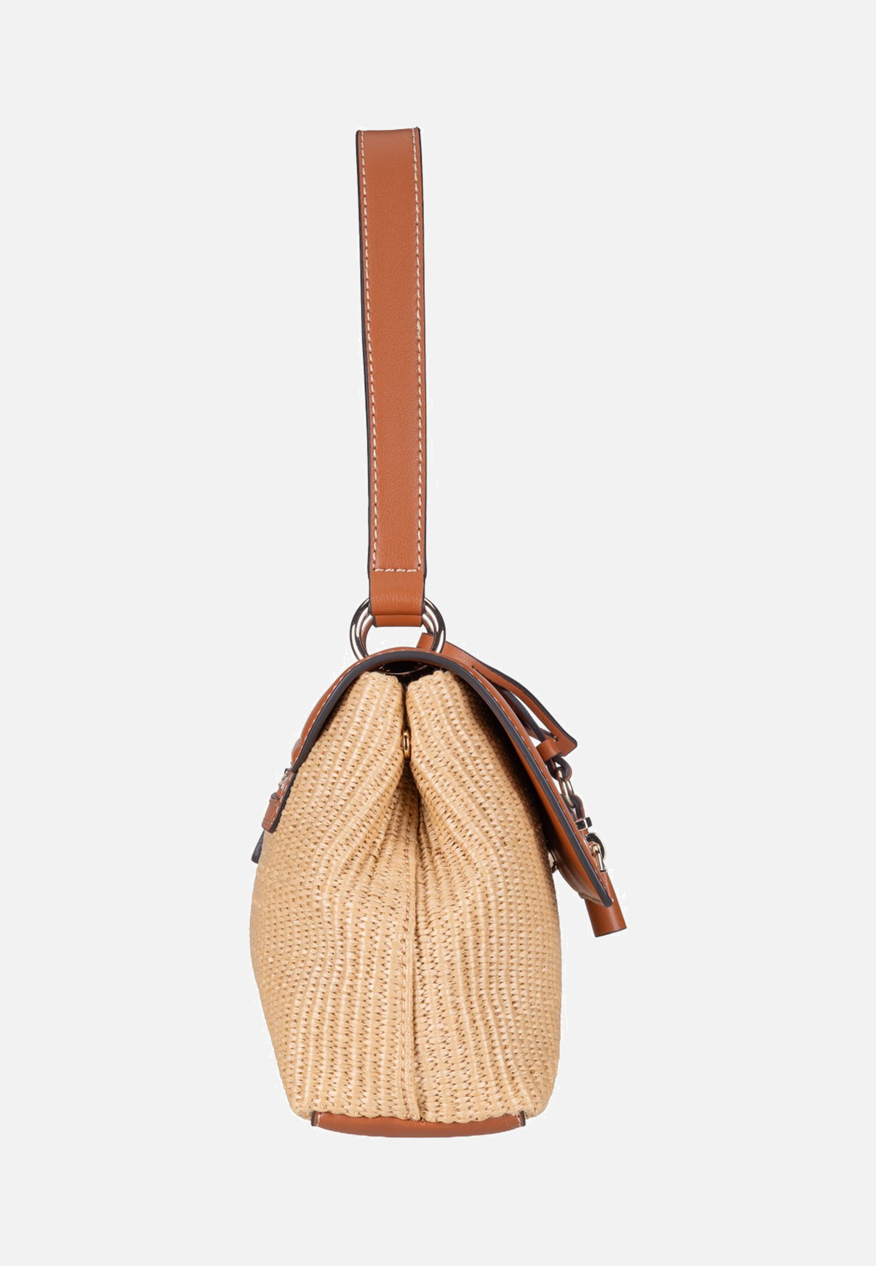 Guess Maggie Straw Flap 53190 Natural/Caramel Shoulder Bag