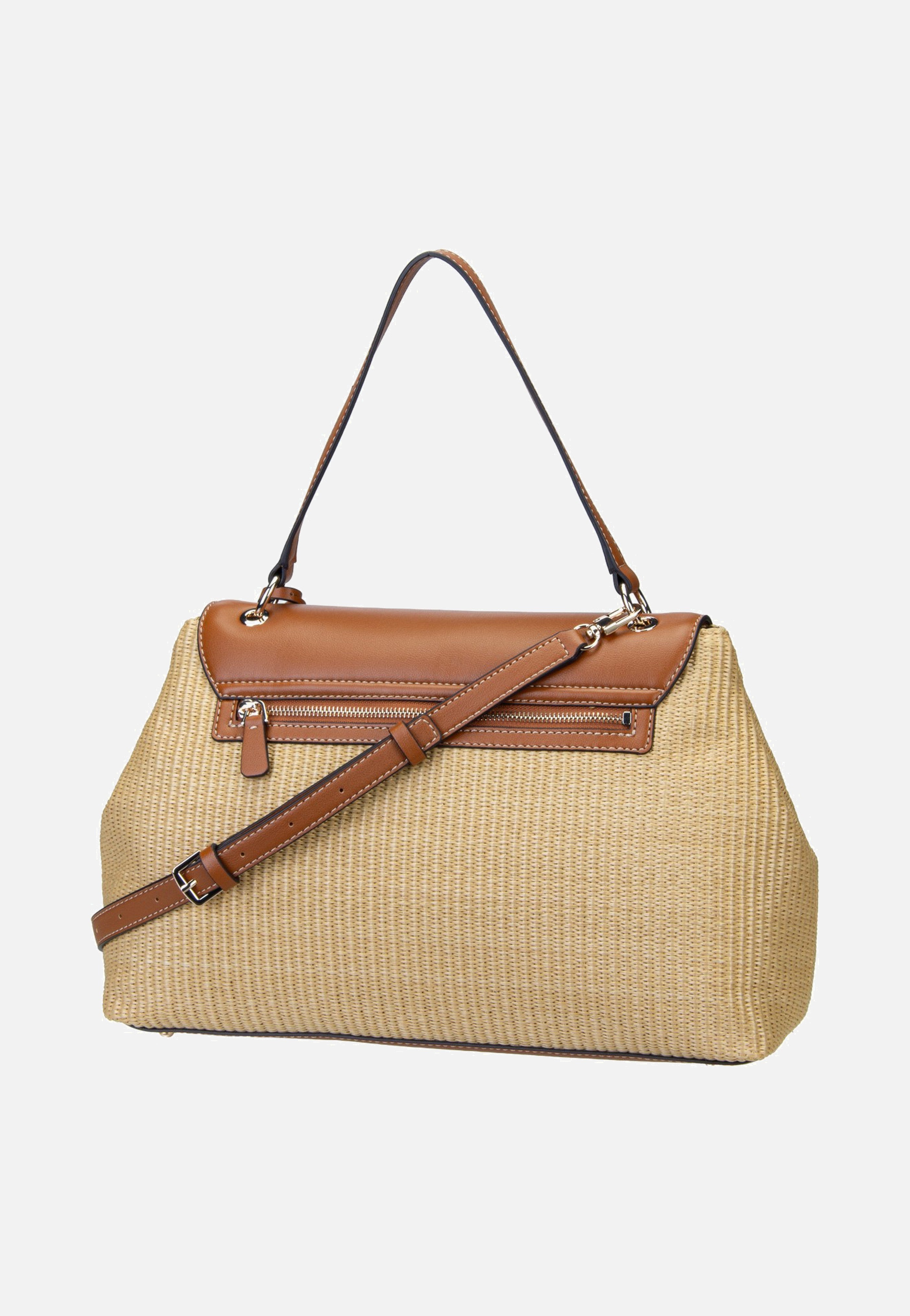 Guess Maggie Straw Large Flap 53200 Natural/Caramel Shoulder Bag