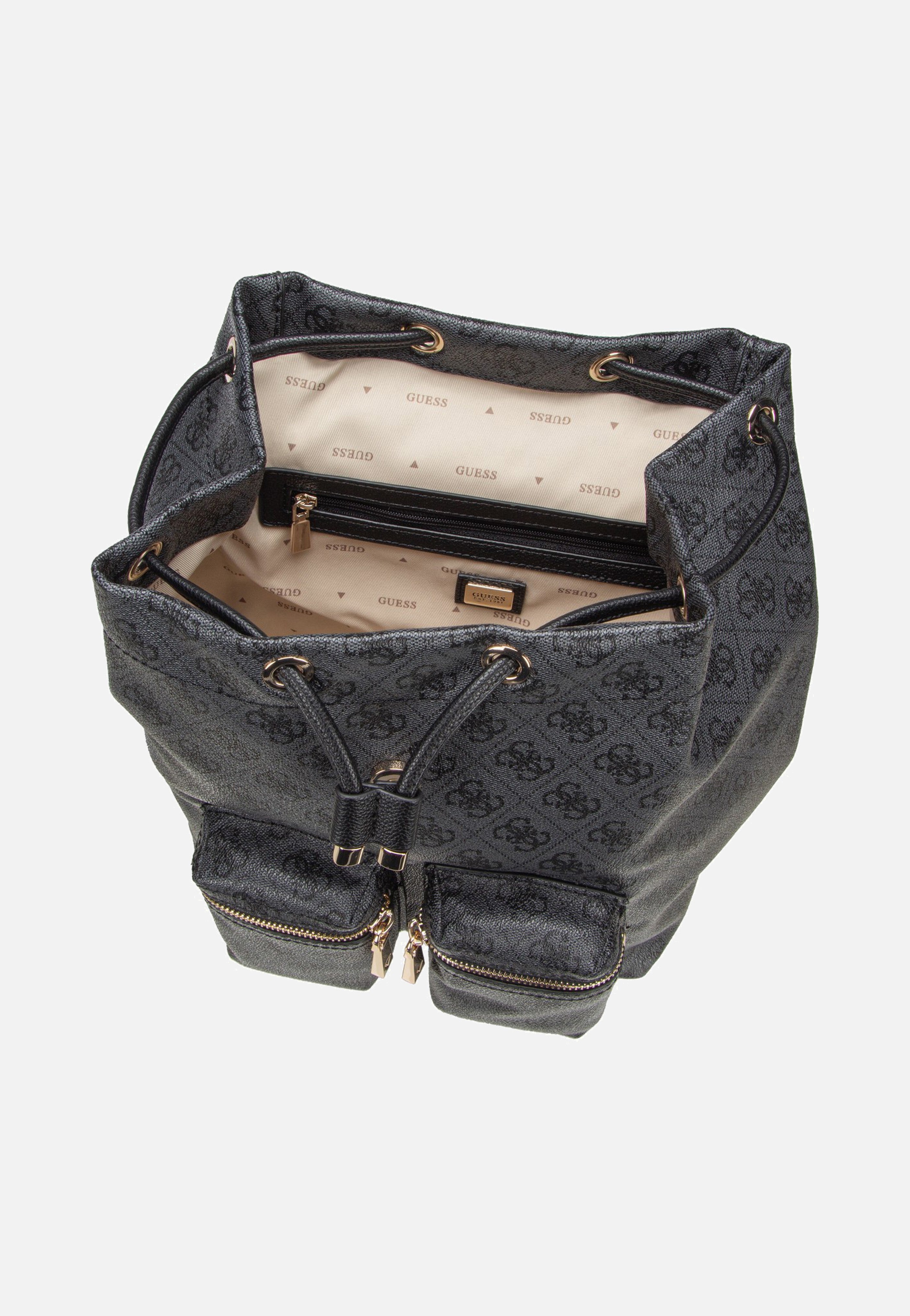 Guess Manhattan II Flap Coal Logo Backpack