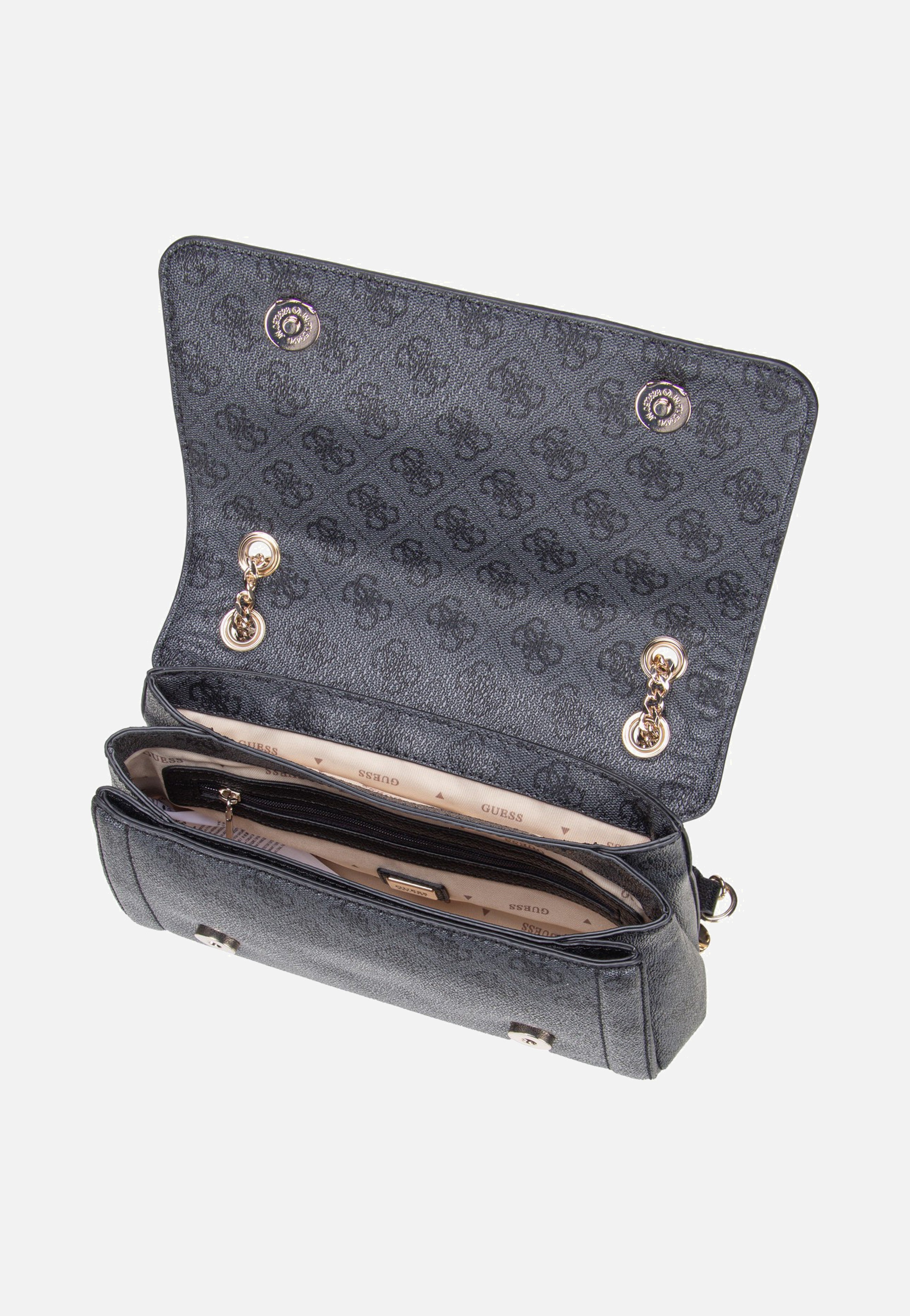Guess Noelle II Conv XBody Flap 72210 Coal Logo Shoulder Bag