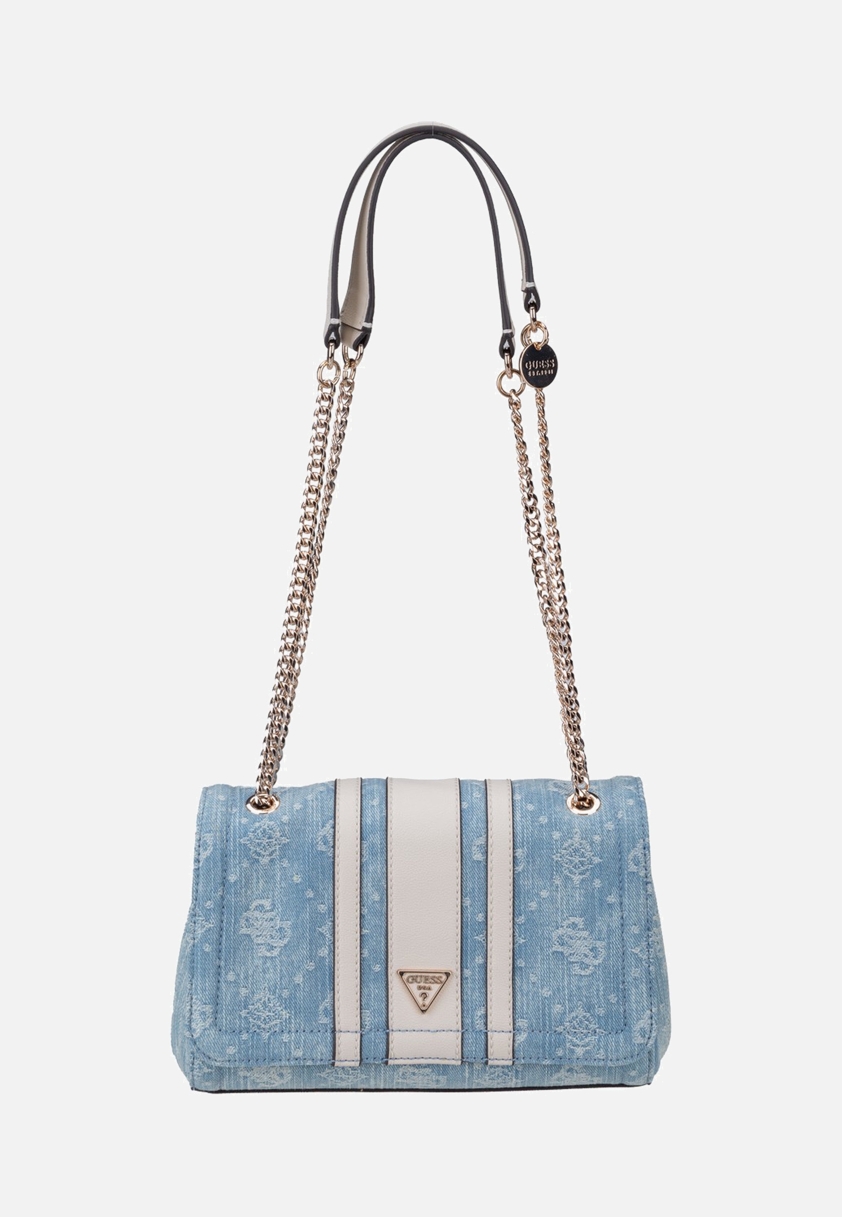 Guess Noelle II Convertible Flap 72210 Denim Logo Crossbody Bag