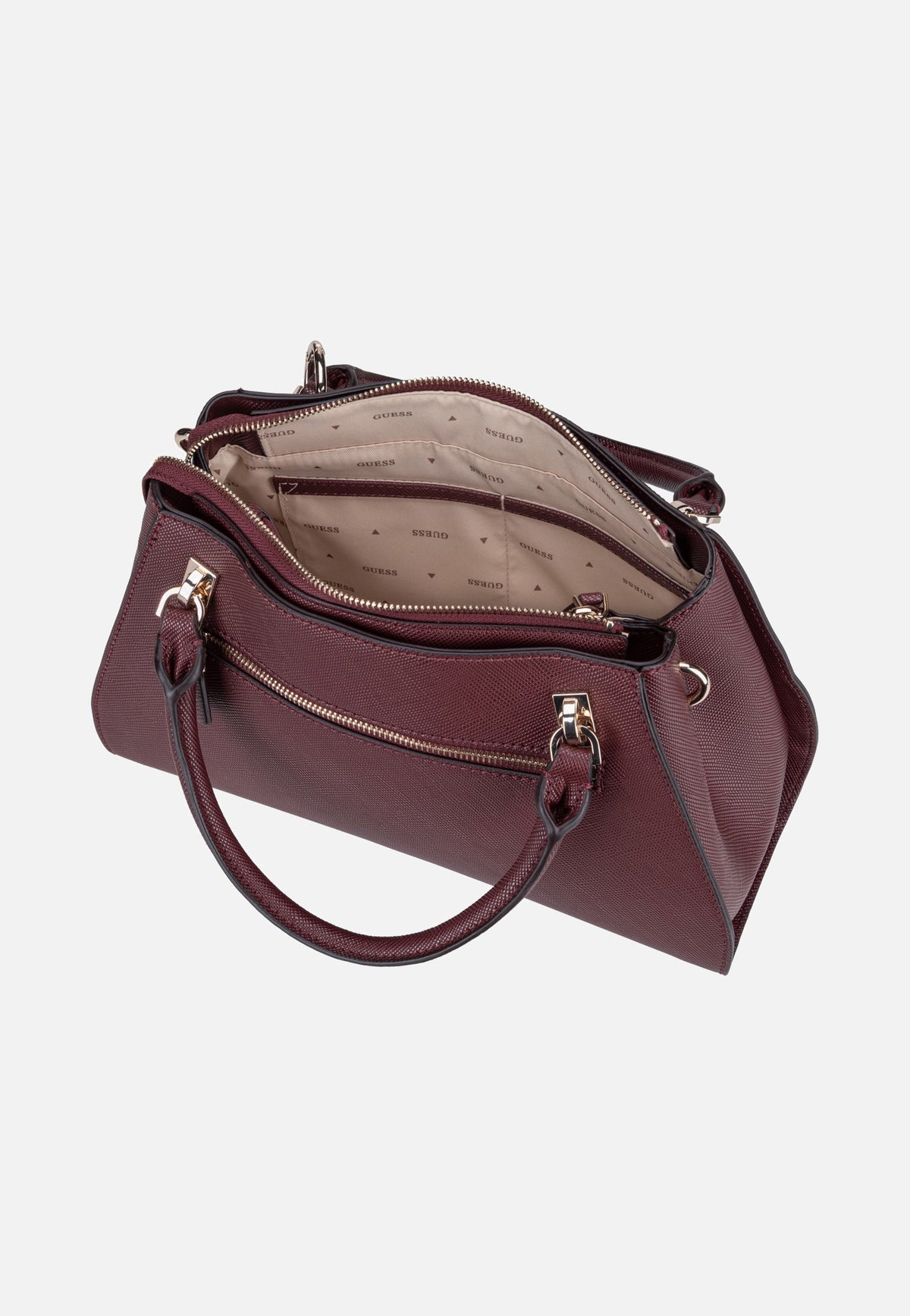 Guess Noelle II Luxury Saffiano 72070 Burgundy Handle Bag