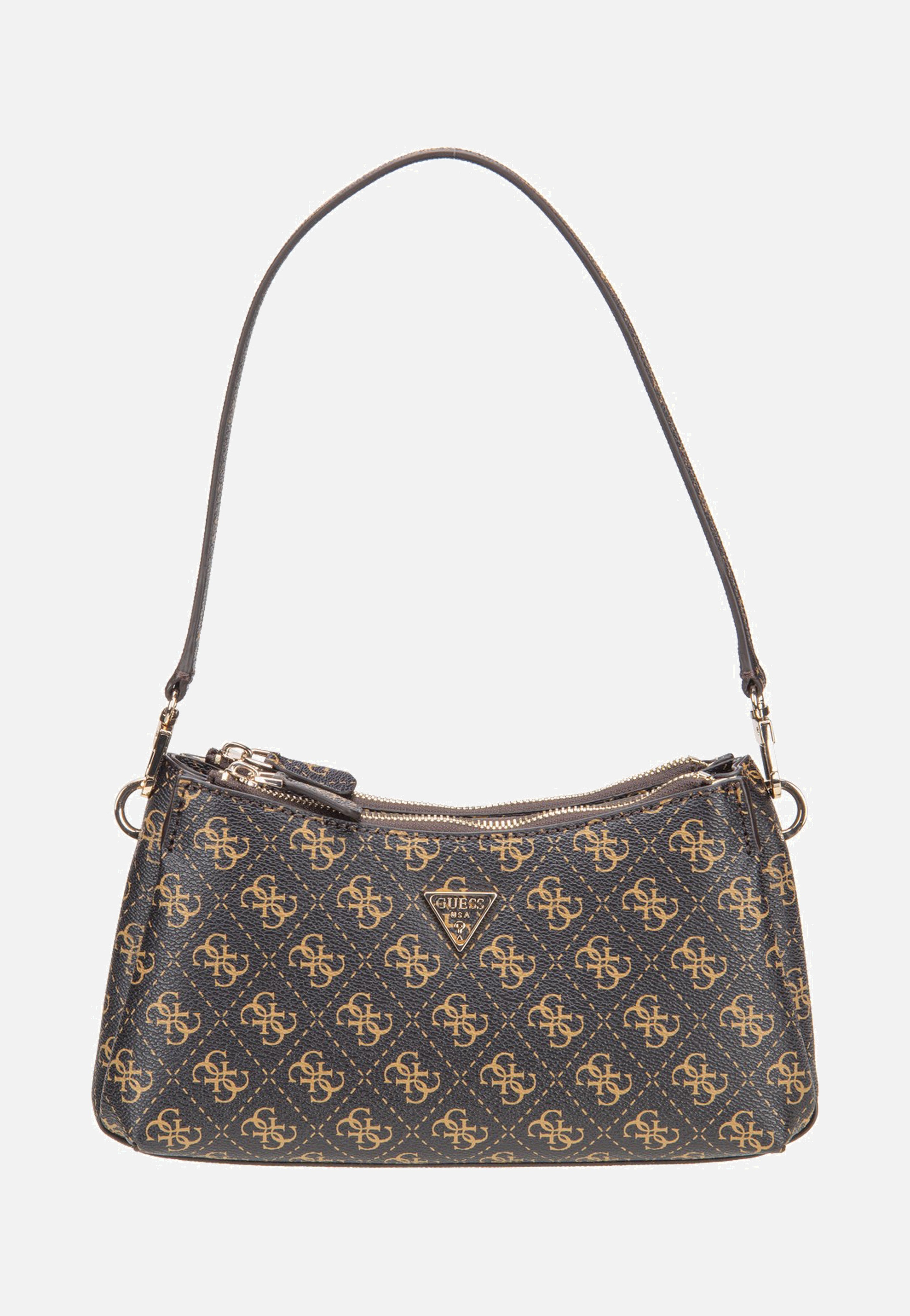 Guess Noelle II 3 Comp Shldr Xbody Brown Logo Shoulder Bag